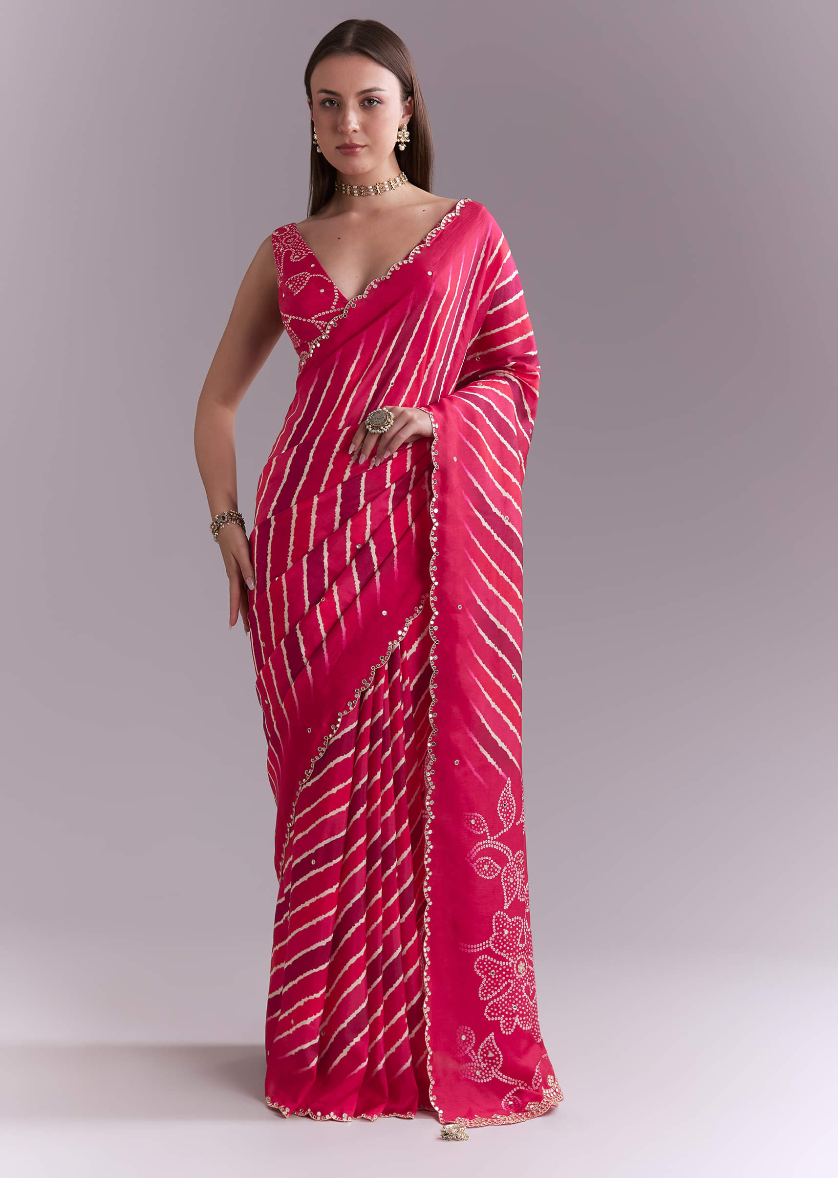 hot-pink-chinon-saree-with-leheriya-print-and-mirror-work-sg351946-3.jpg