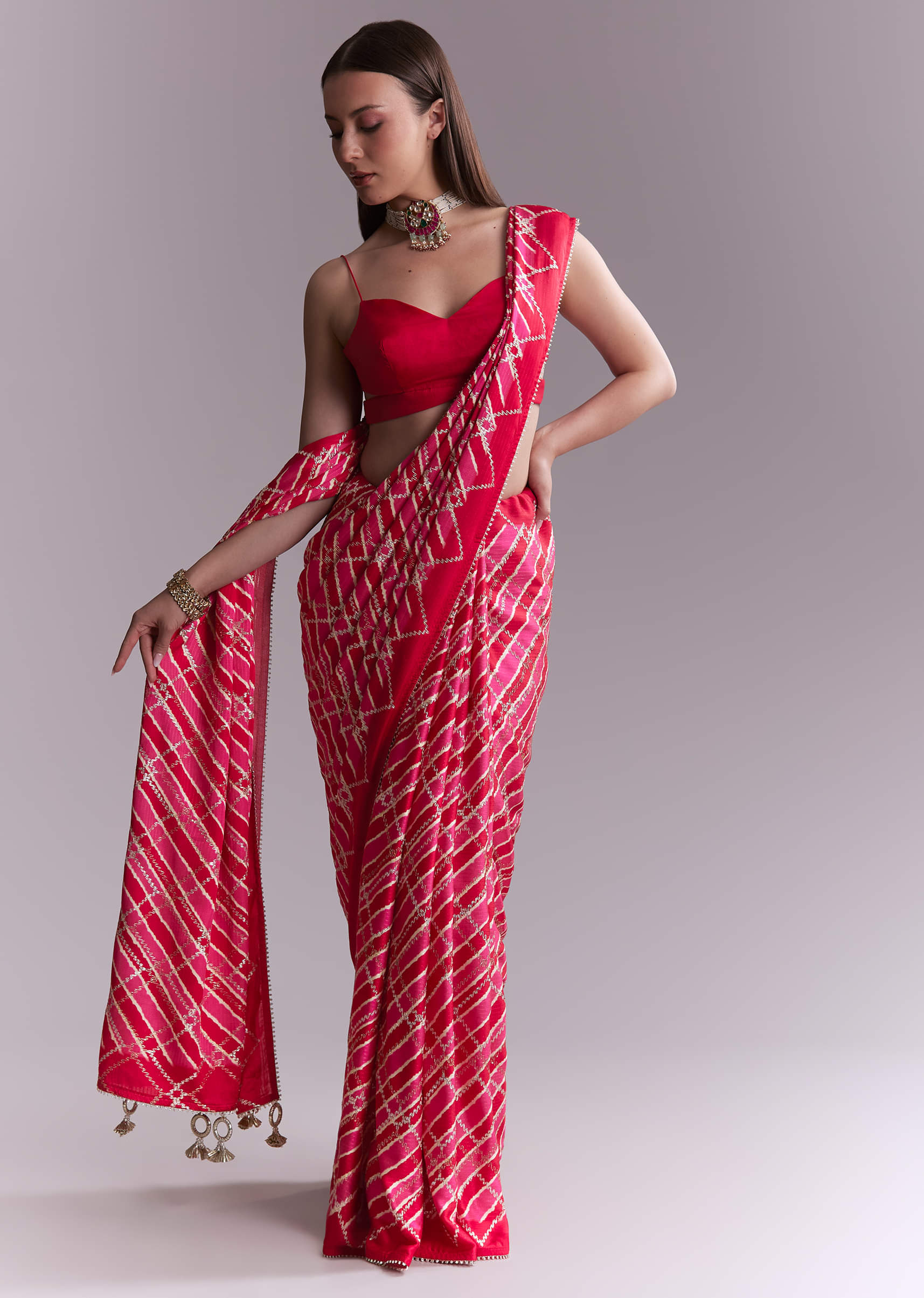 hot-pink-satin-printed-saree-with-criss-cross-stripes-sg351907-1.jpg