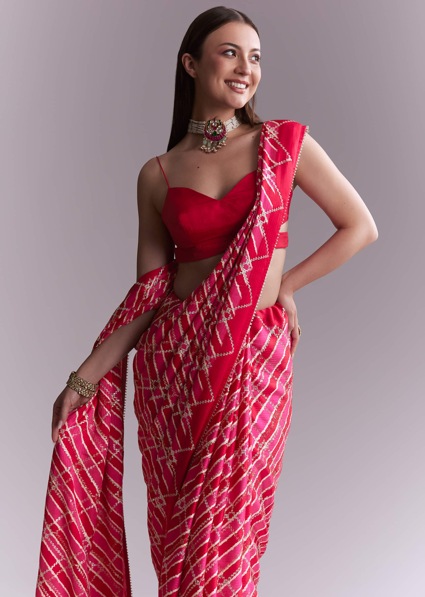 hot-pink-satin-printed-saree-with-criss-cross-stripes-sg351907-5.jpg