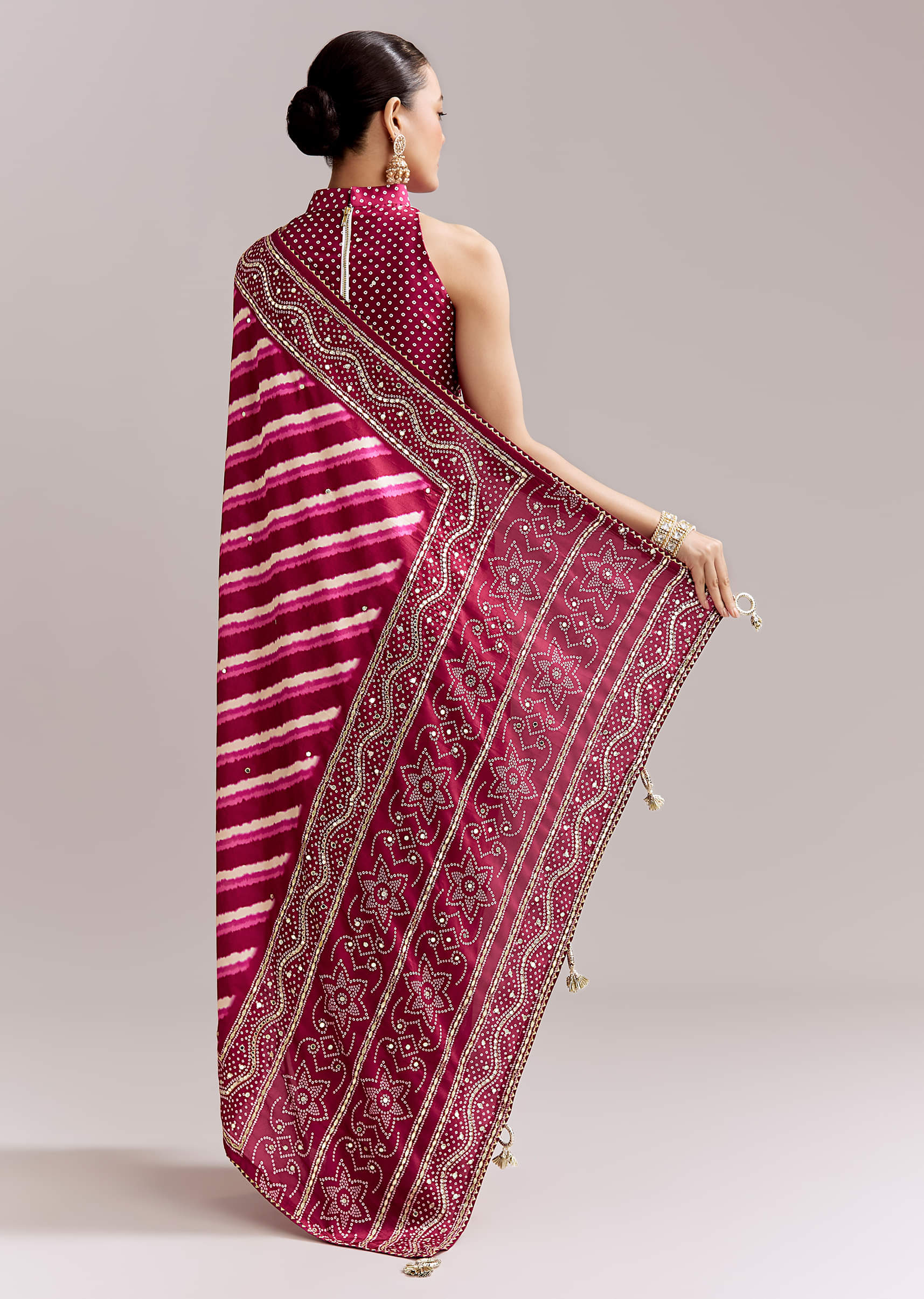 hot-pink-silk-printed-saree-with-lehariya-and-bandhani-gota-border-sg351947-4.jpg