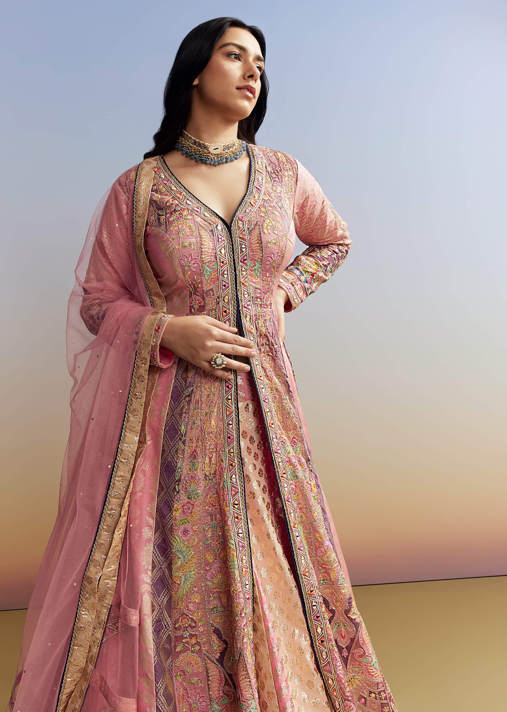 indo-western-pink-silk-kurta-lehenga-set-sg293066-4.jpg