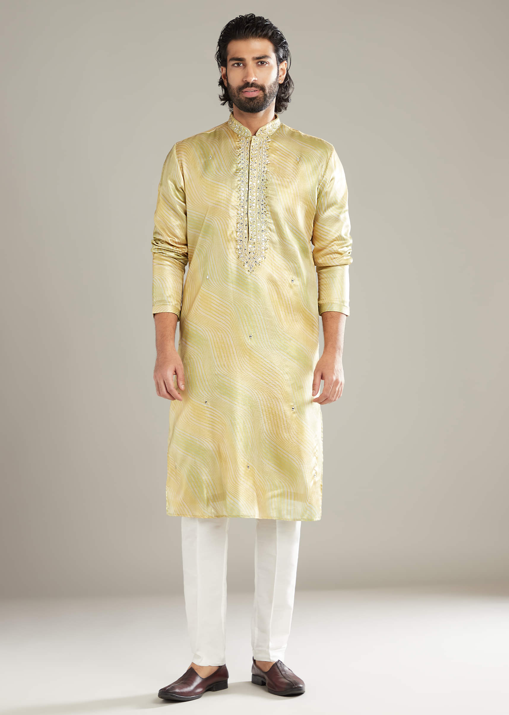 lemon-yellow-silk-kurta-set-for-men-with-mirror-work-sg353649-2.jpg