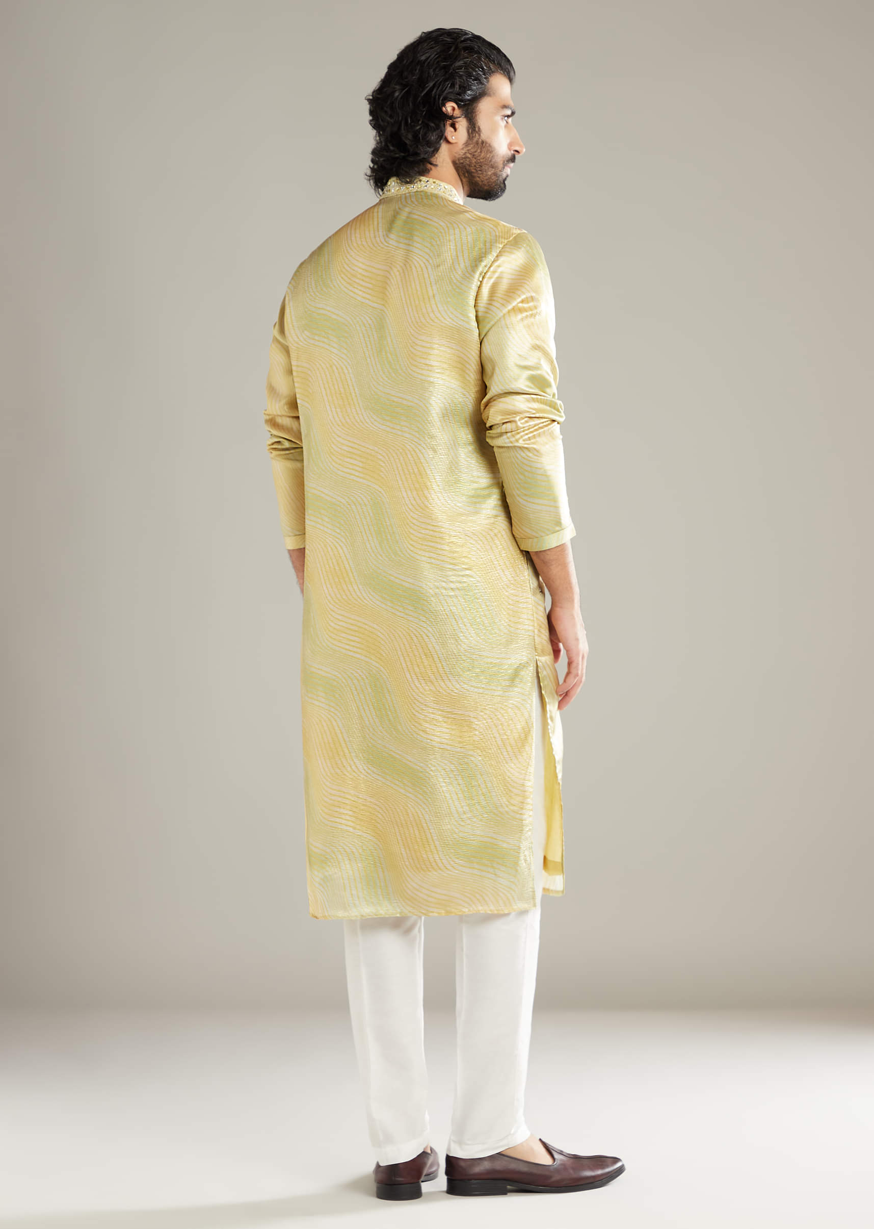 lemon-yellow-silk-kurta-set-for-men-with-mirror-work-sg353649-3.jpg