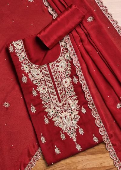 Maroon Satin Suit