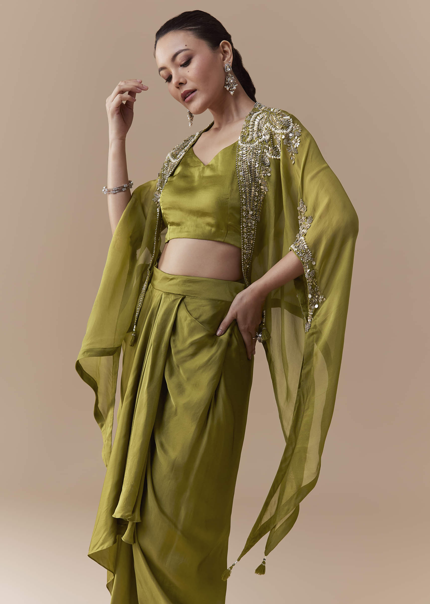 mehendi-green-crop-top-draped-skirt-set-with-sequin-cape-sg343803-4.jpg