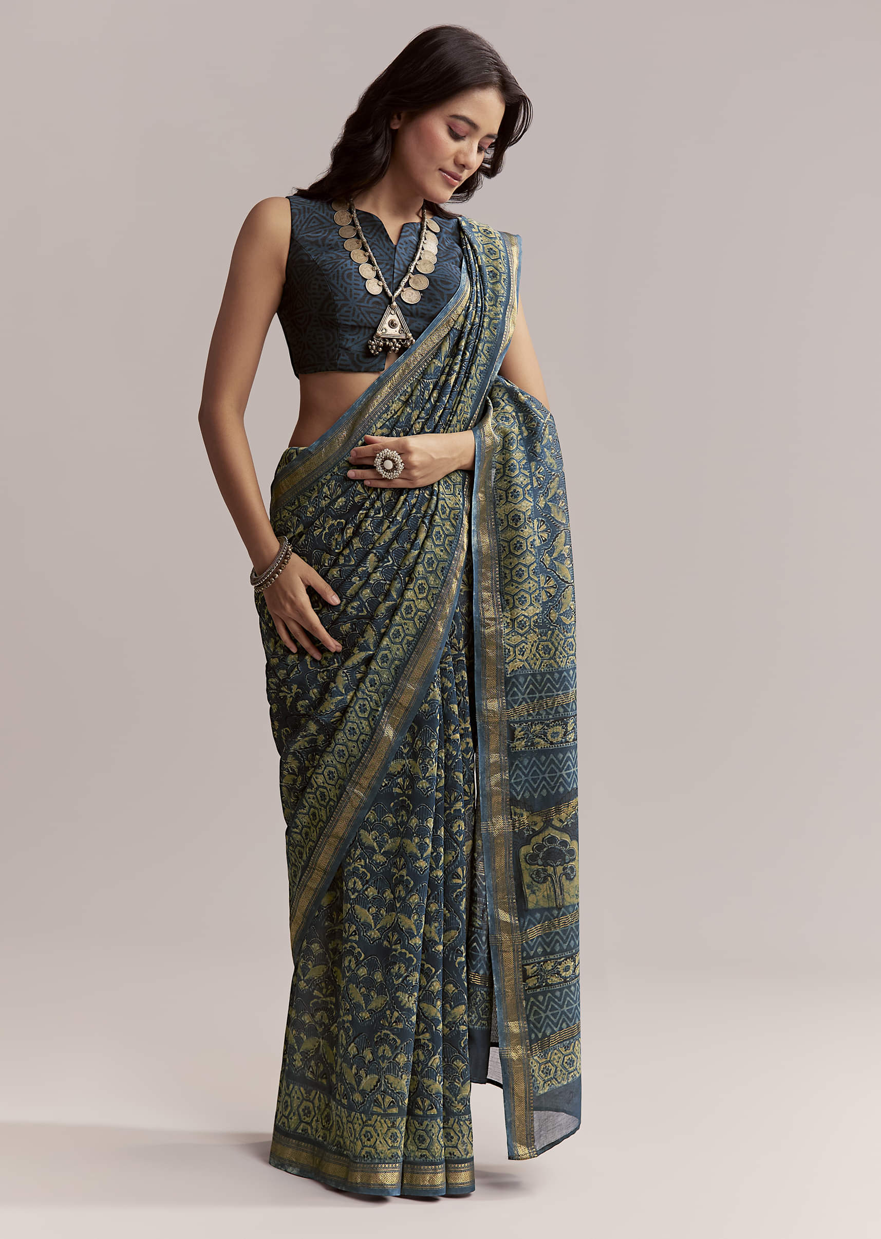 midnight-blue-linen-printed-saree-with-traditional-ajrakh-print-sg311994-3.jpg
