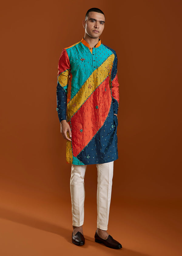 Multi Embroidered Viscose Kurta Set