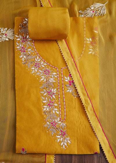 Mustard Organza Suit