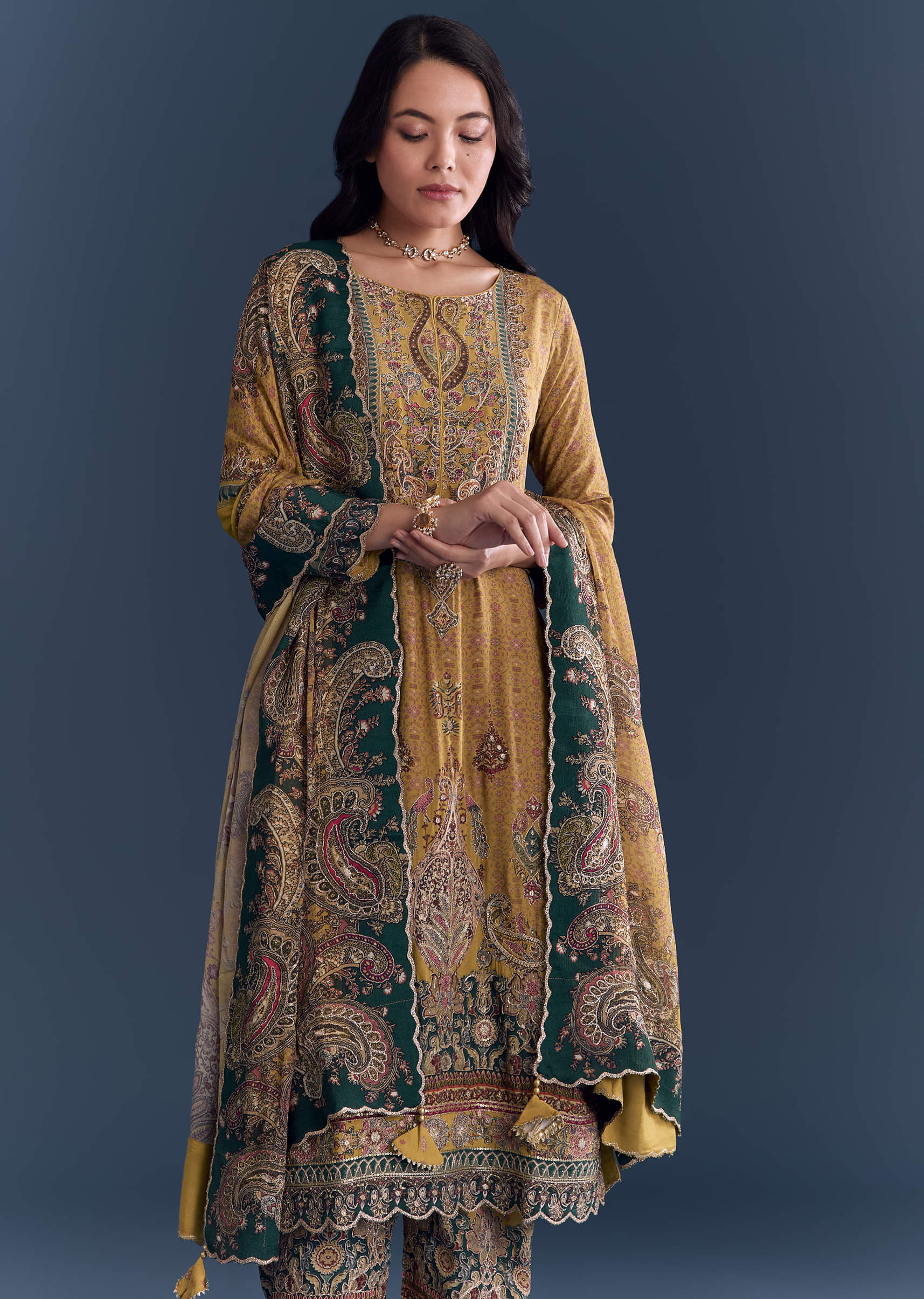mustard-yellow-crepe-kurta-set-with-paisley-and-floral-print-sg345161-4.jpg