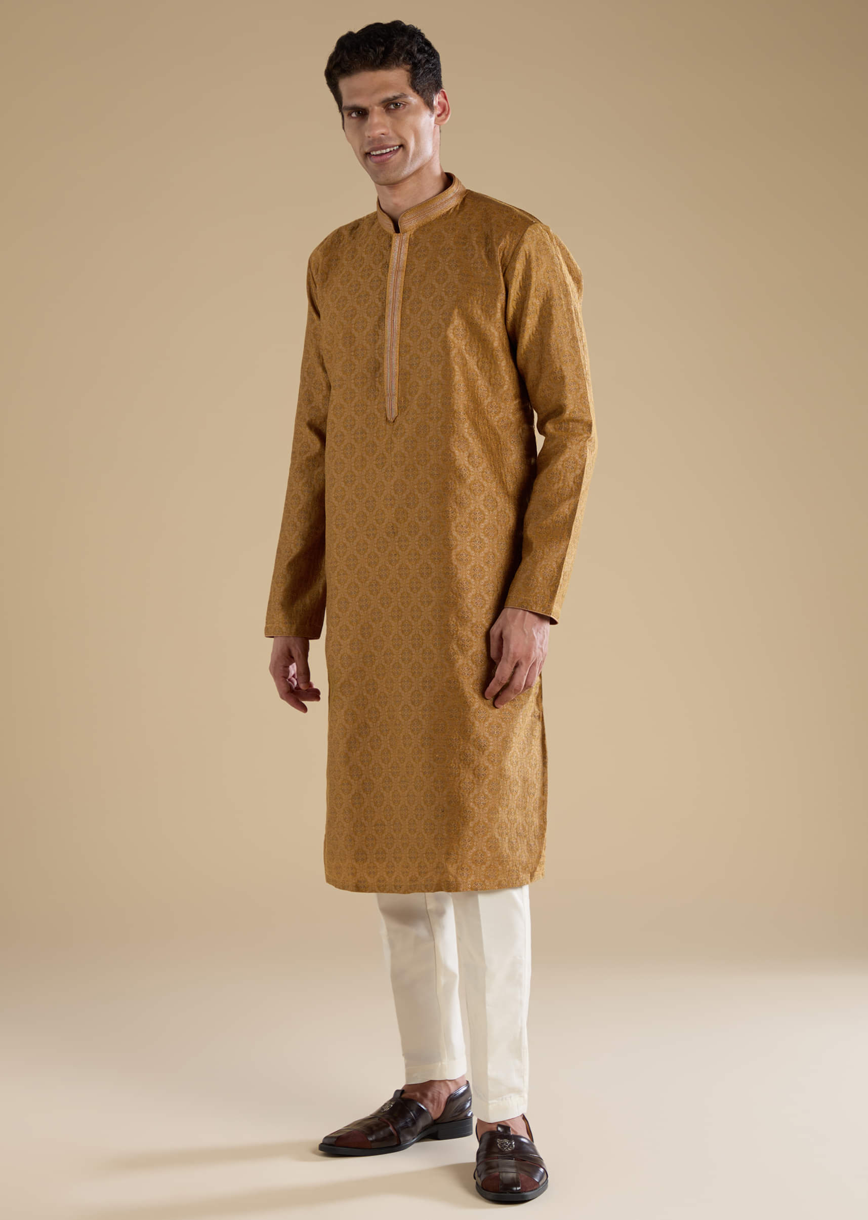 mustard-yellow-jacquard-kurta-set-sg321340-3.jpg