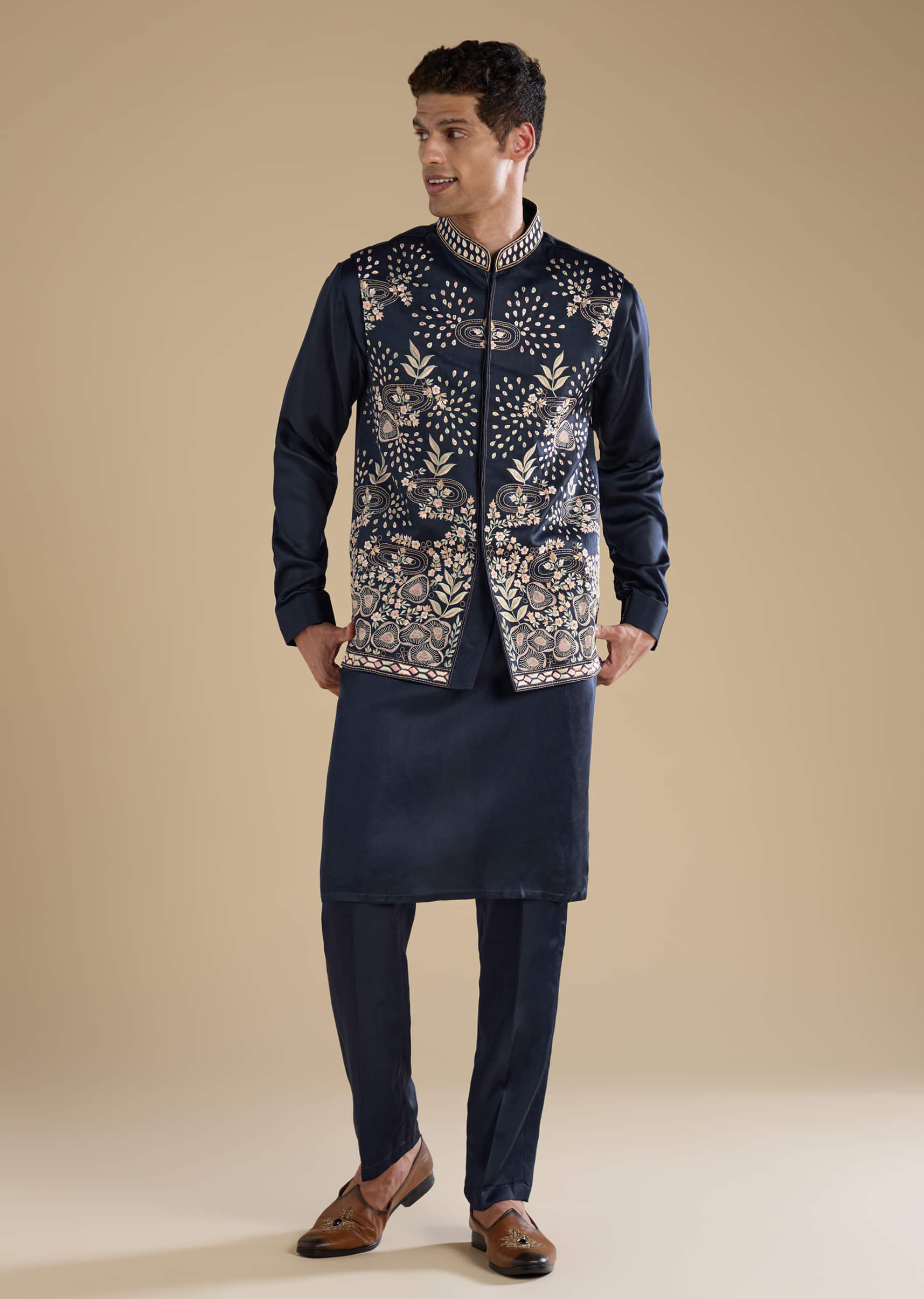 navy-blue-linen-jacket-kurta-set-with-patch-work-sg333020-1.jpg
