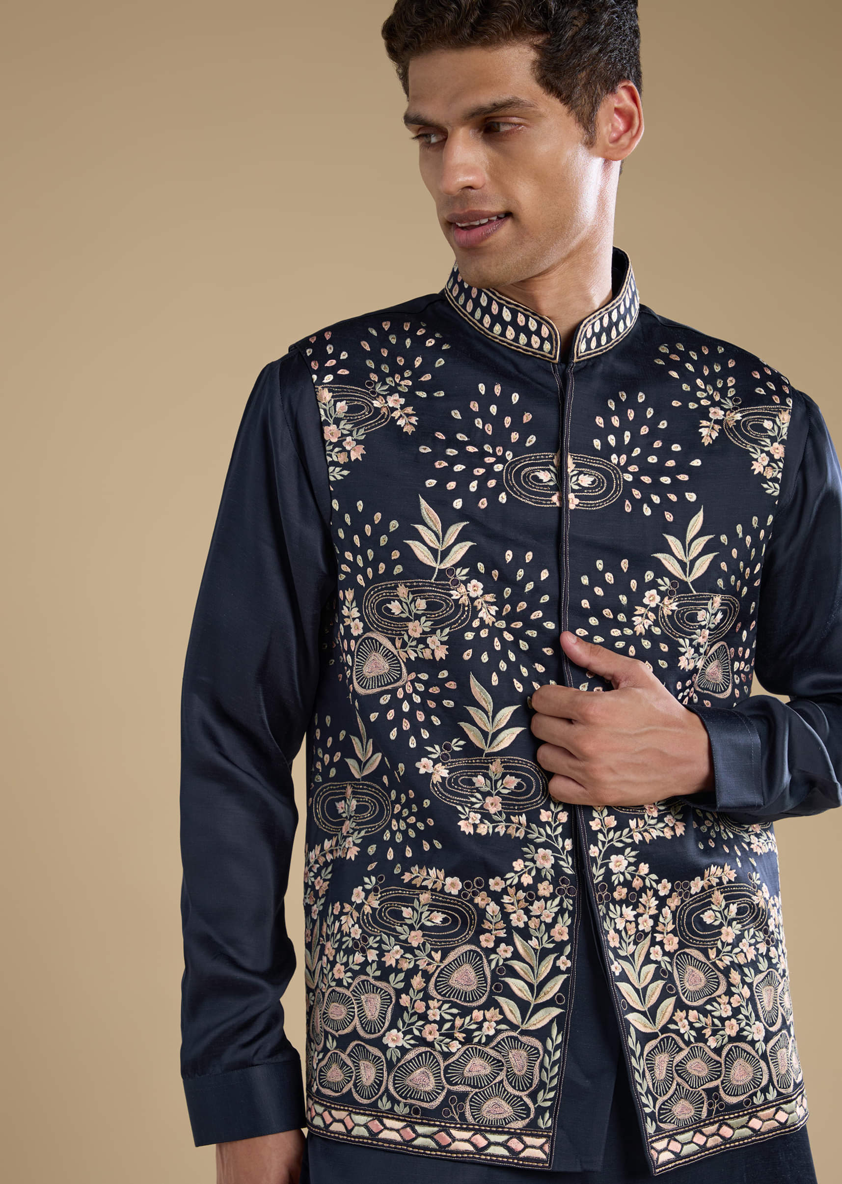 navy-blue-linen-jacket-kurta-set-with-patch-work-sg333020-2.jpg