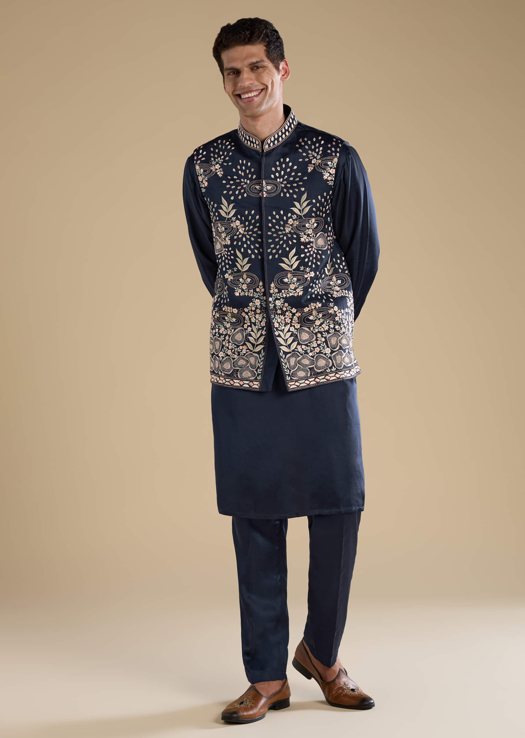 navy-blue-linen-jacket-kurta-set-with-patch-work-sg333020-3.jpg