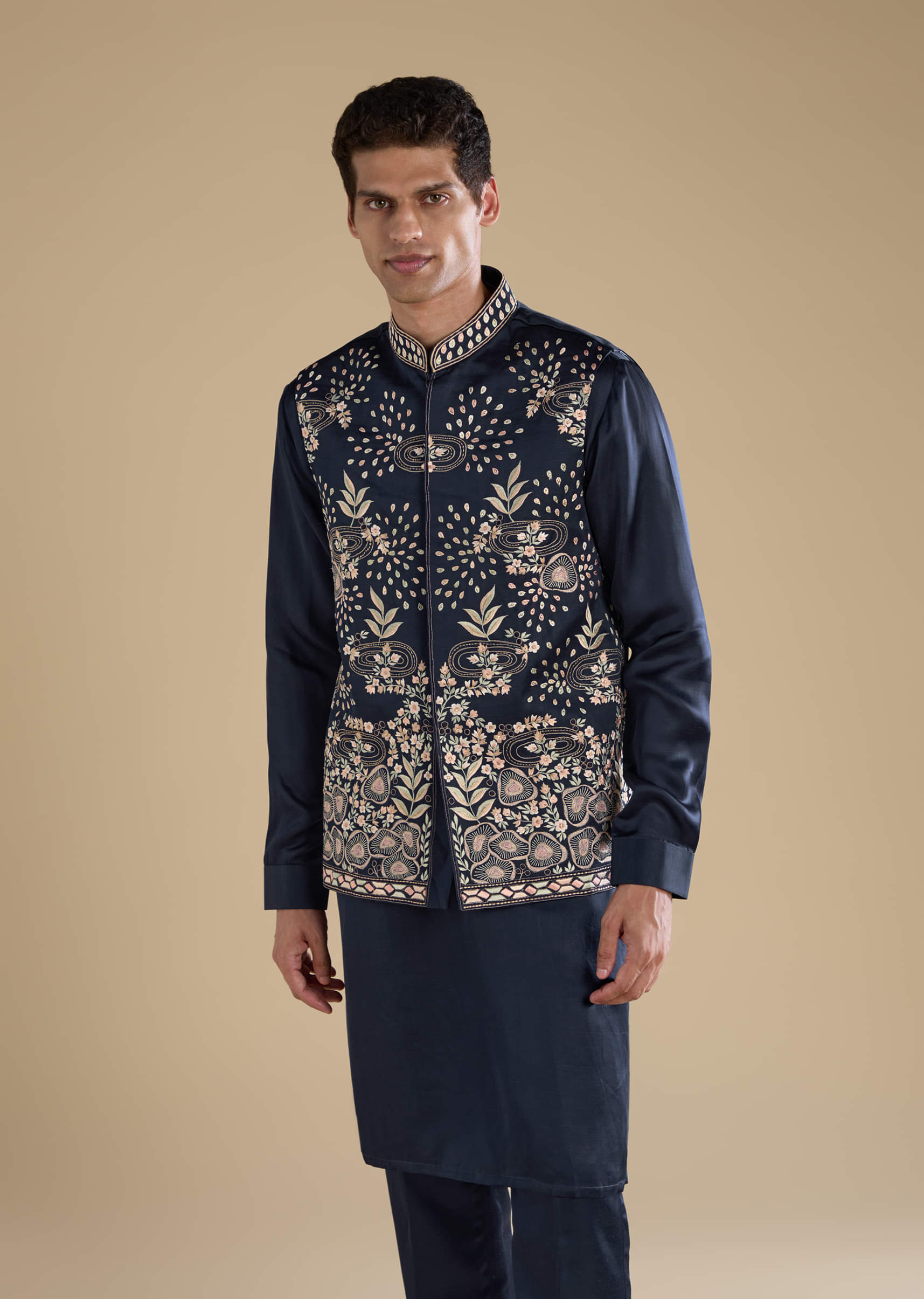 navy-blue-linen-jacket-kurta-set-with-patch-work-sg333020-4.jpg