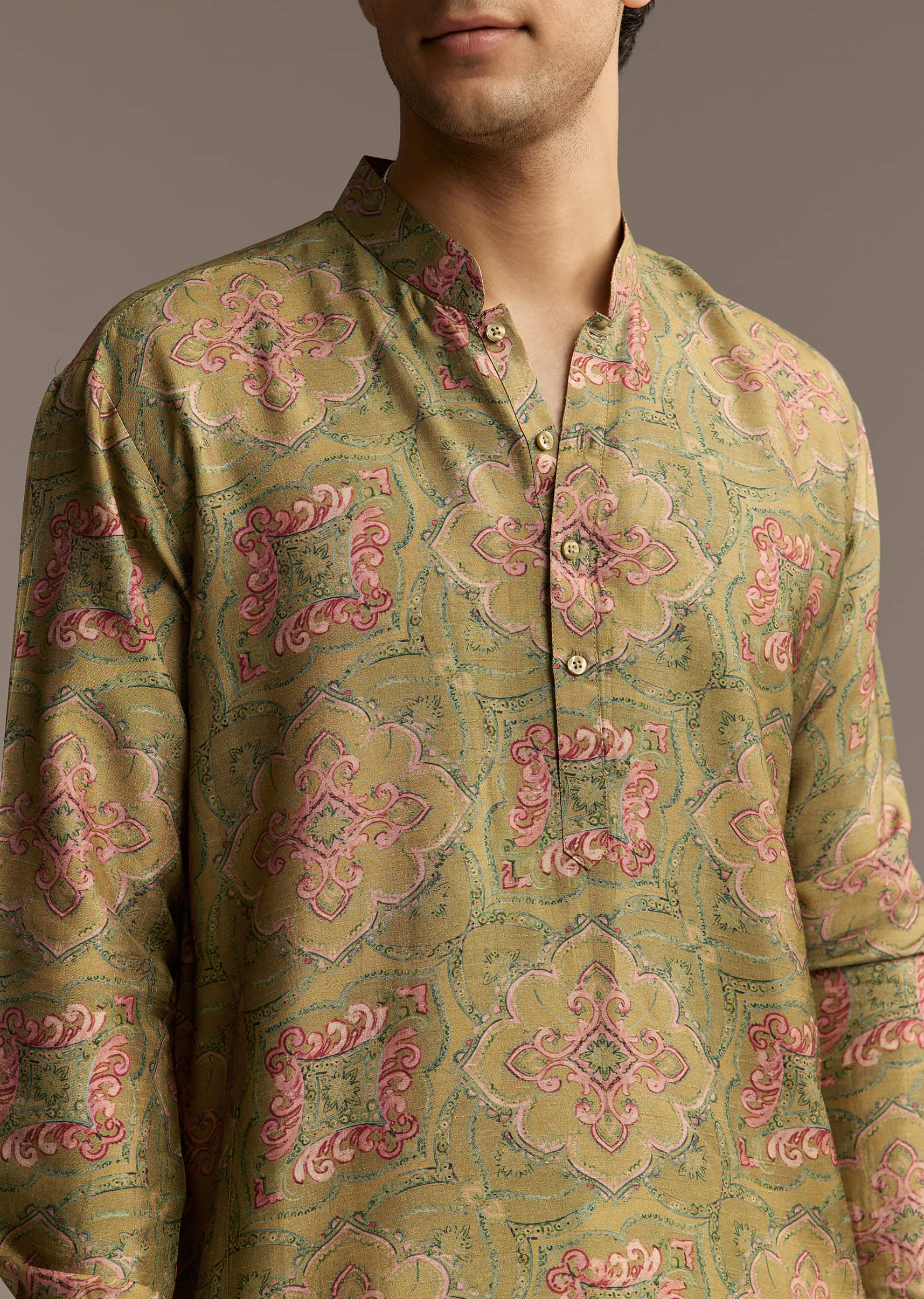 olive-green-silk-designer-kurta-for-men-with-vintage-floral-motif-print-sg322612-2.jpg