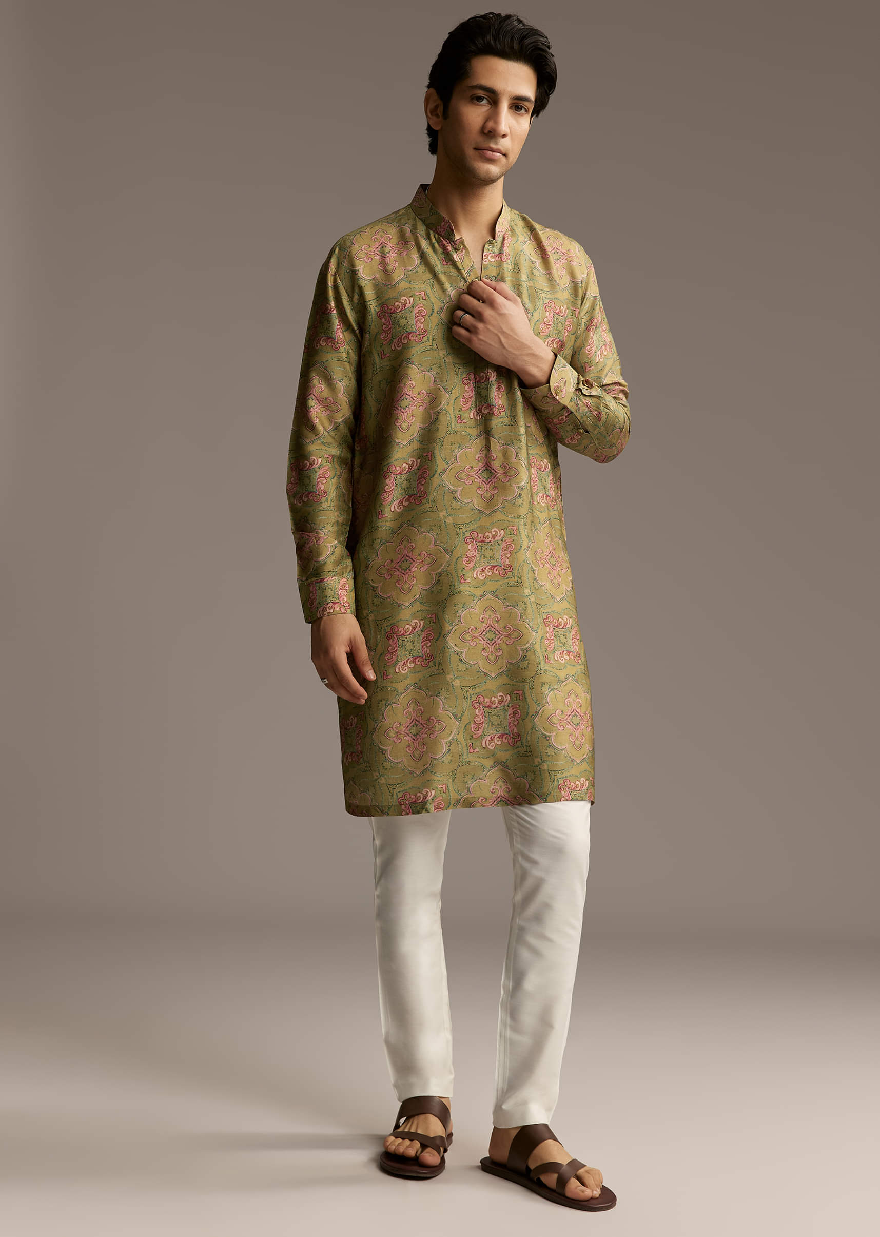 olive-green-silk-designer-kurta-for-men-with-vintage-floral-motif-print-sg322612-3.jpg