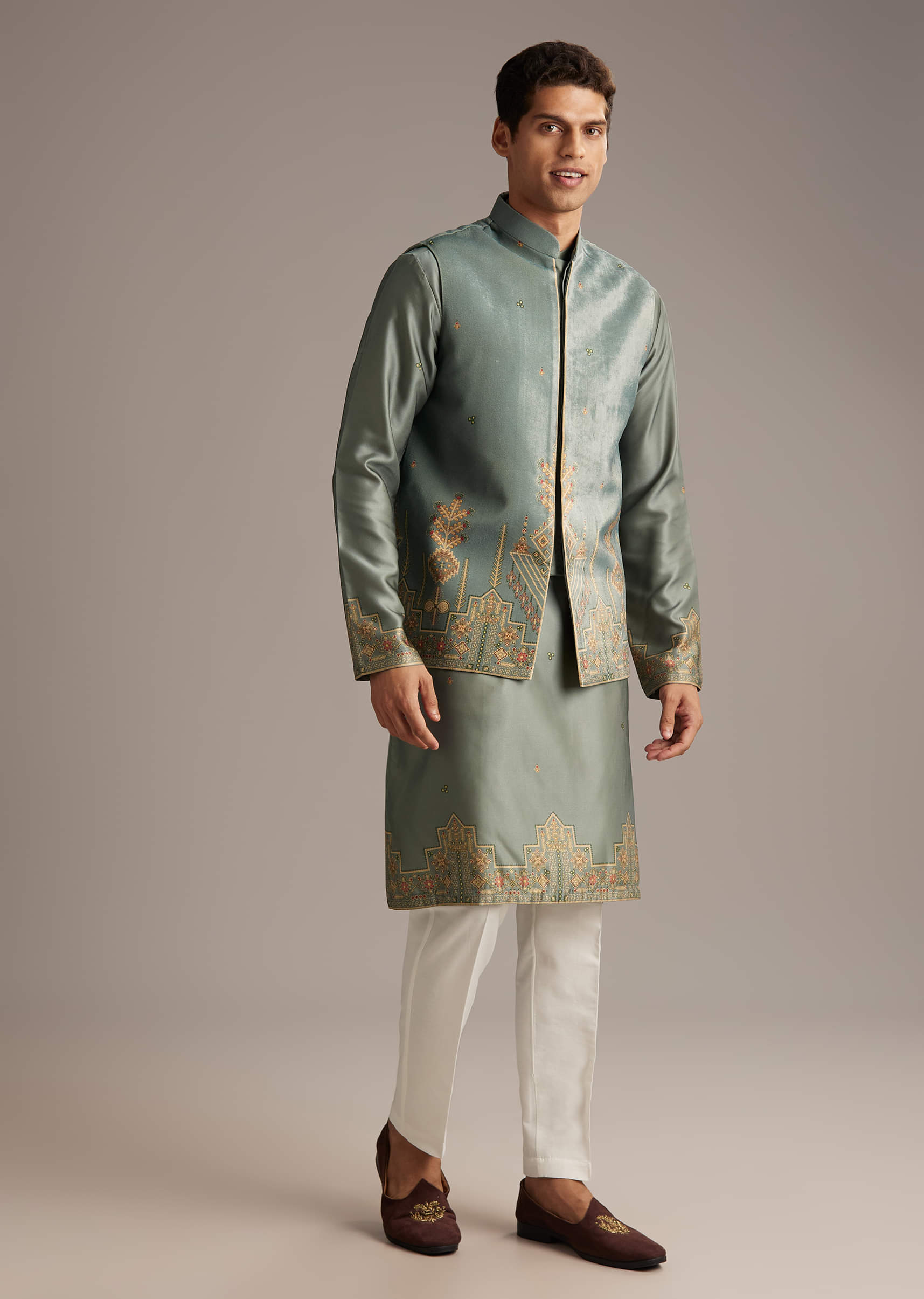 olive-velvet-kurta-jacket-set-for-men-with-geometric-print-sg332724-1.jpg