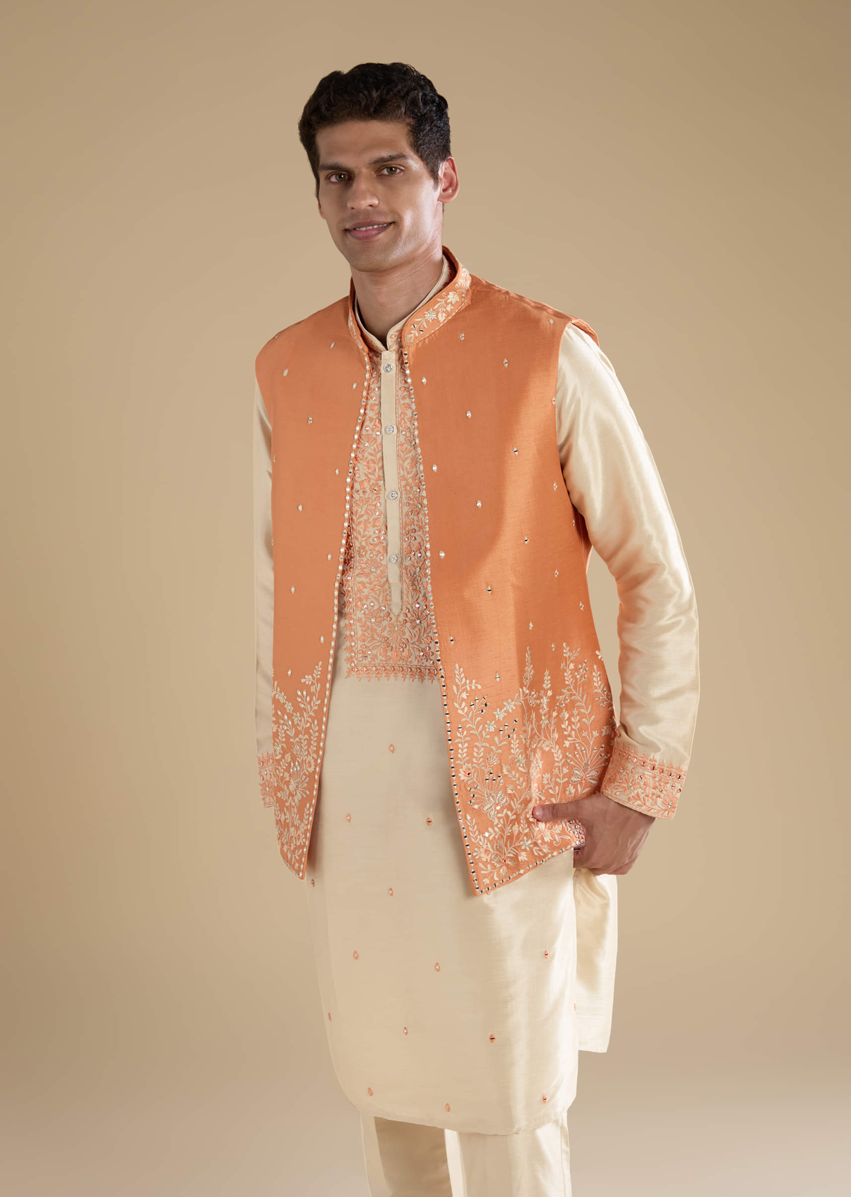 orange-art-silk-jacket-kurta-set-with-mirror-work-sg330454-4.jpg