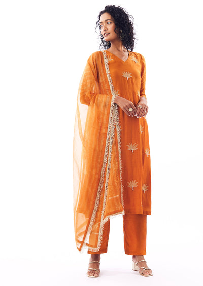 Orange Anarkali Suit