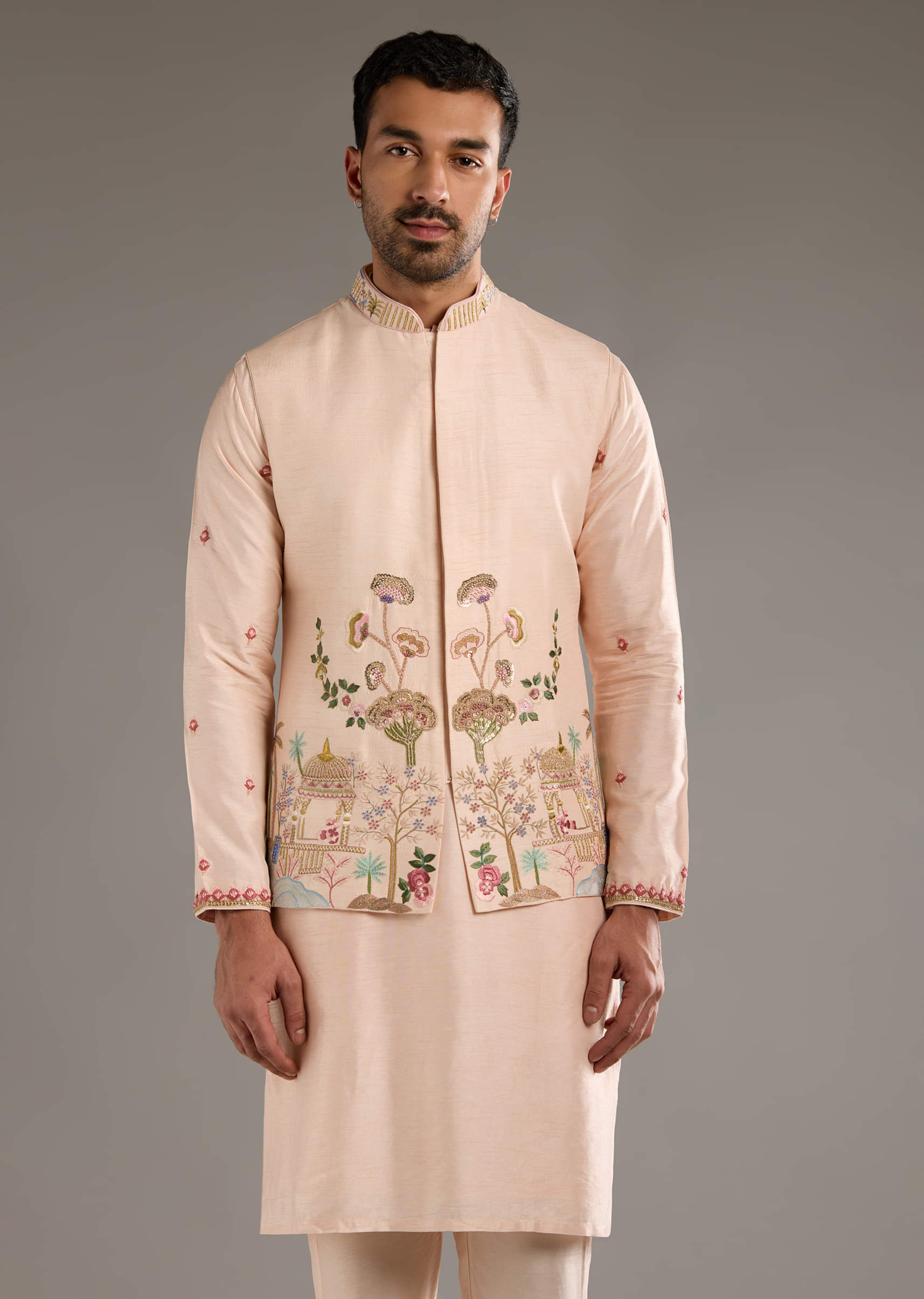 peach-banarasi-silk-kurta-jacket-set-for-men-with-heavy-hand-embroidery-sg327045-4.jpg