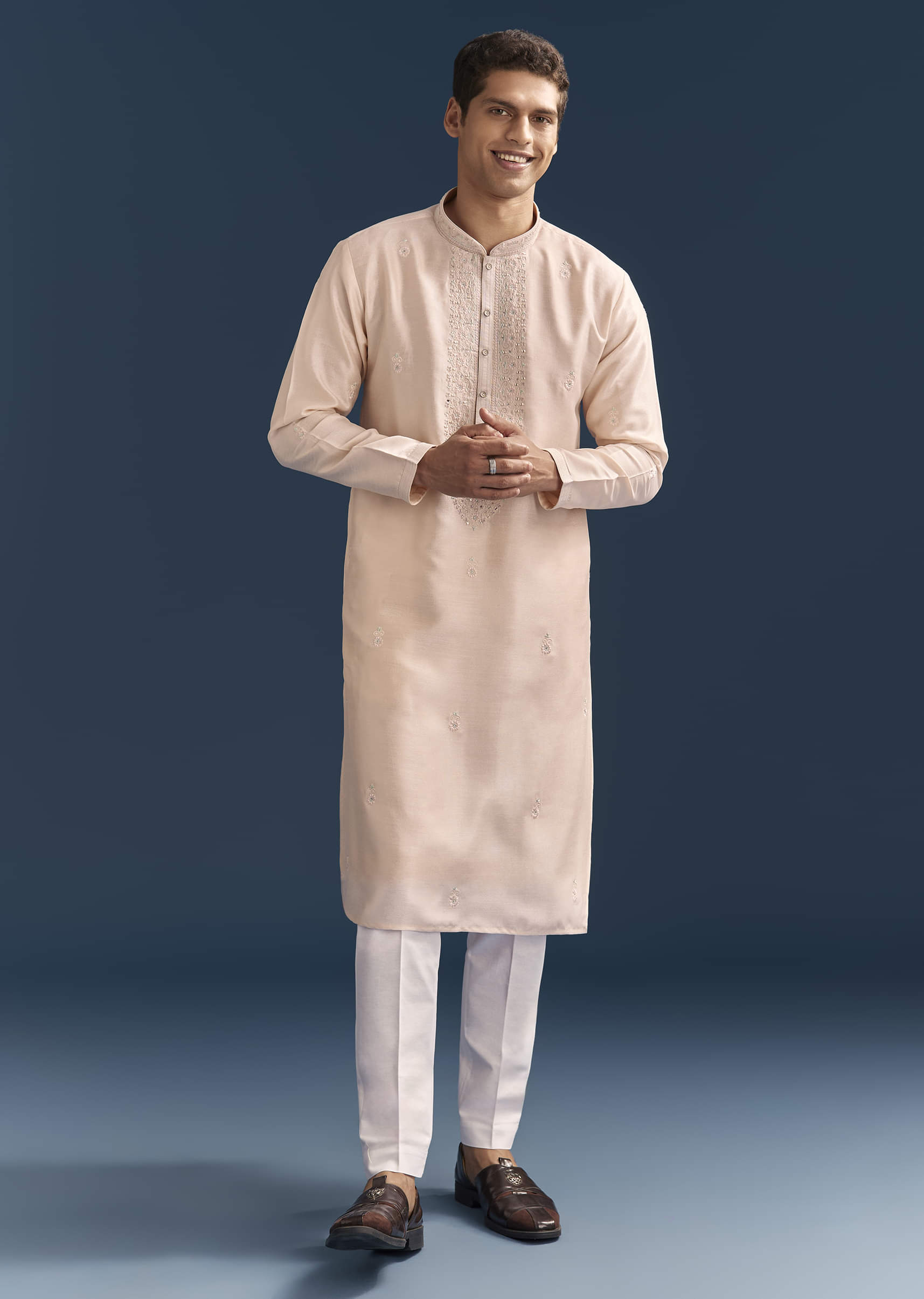 peach-silk-kurta-set-for-men-with-thread-and-mirror-embroidery-sg329878-2.jpg