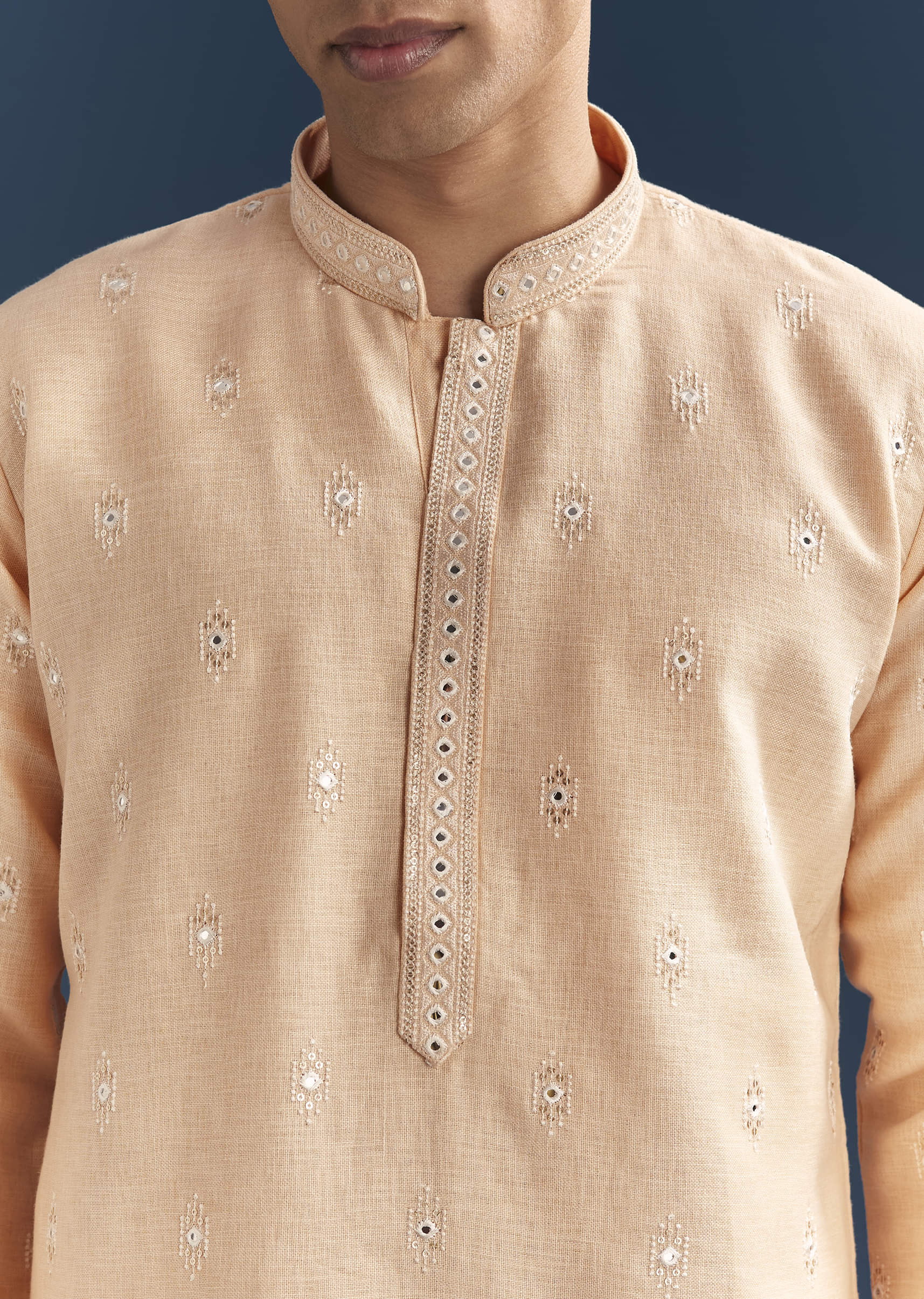 peach-silk-textured-kurta-set-for-men-with-thread-and-mirror-work-sg329966-1.jpg