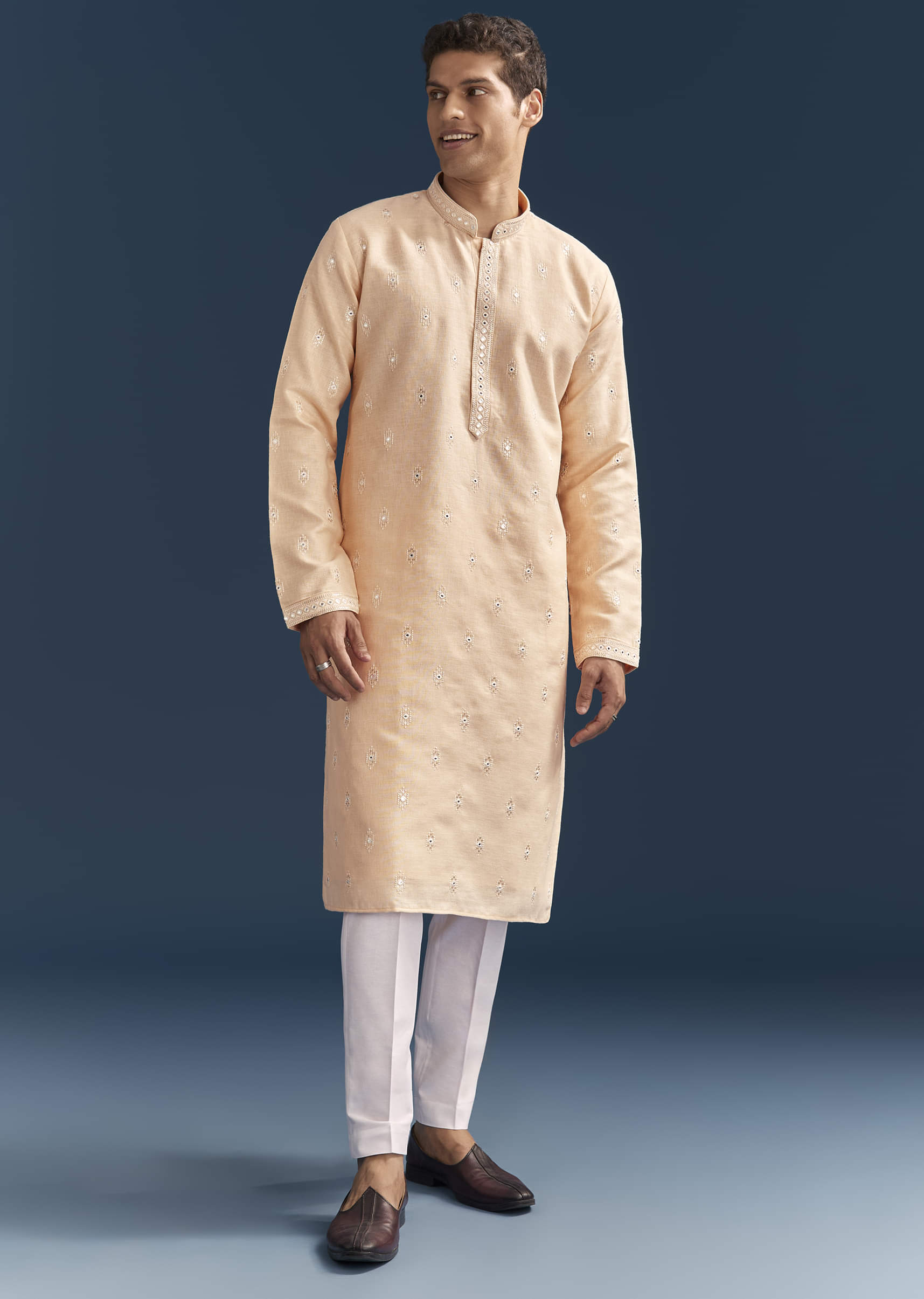 peach-silk-textured-kurta-set-for-men-with-thread-and-mirror-work-sg329966-4.jpg