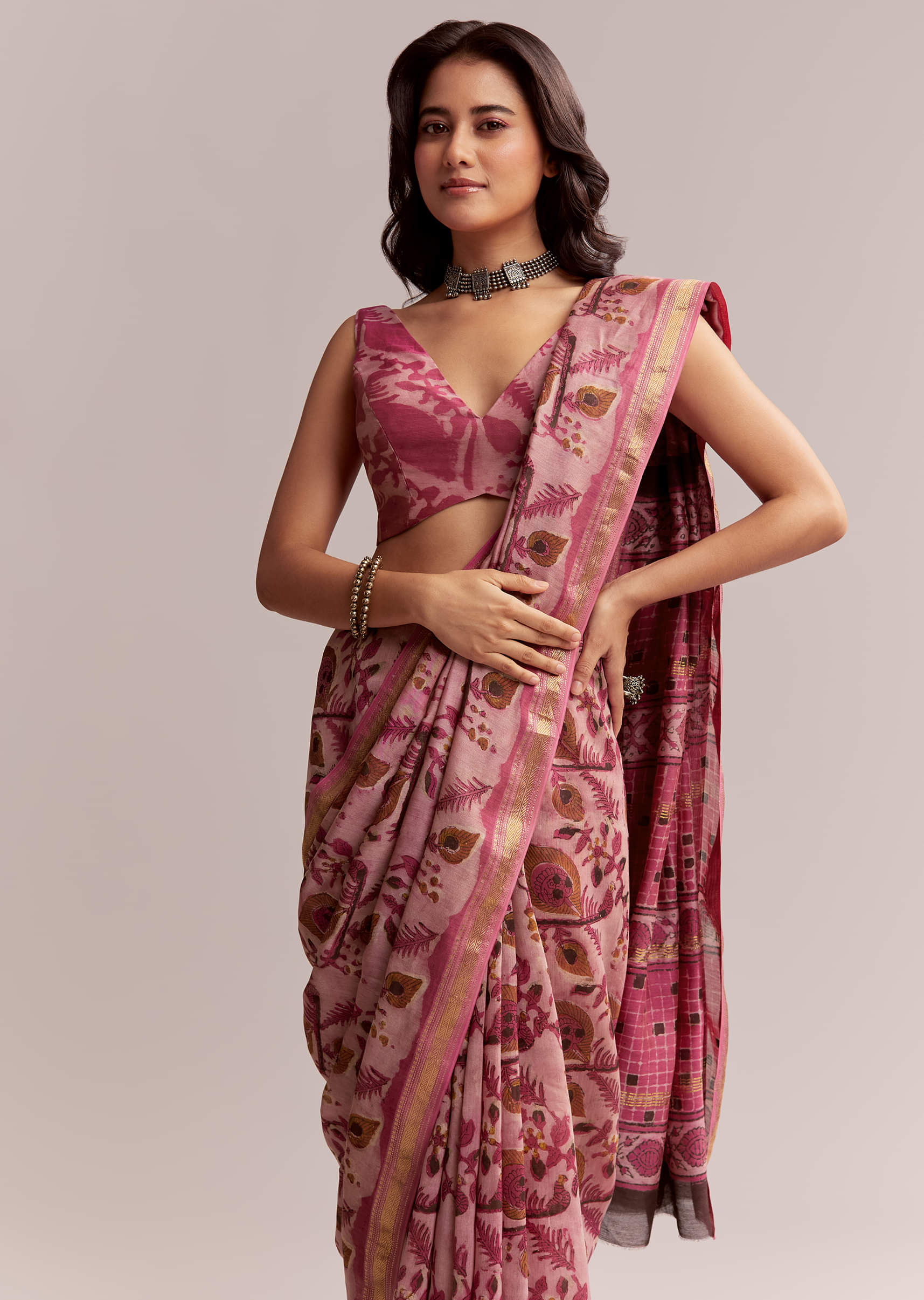 pink-linen-printed-saree-with-traditional-ajrakh-hand-block-print-sg314787-5.jpg