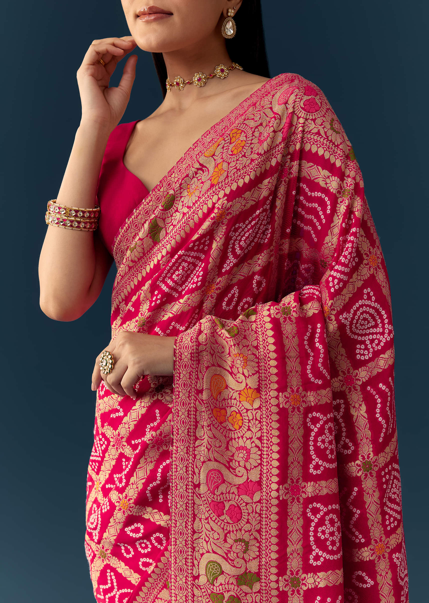 rani-pink-dola-silk-bandhani-woven-saree-with-unstitched-blouse-sg355041-2.jpg