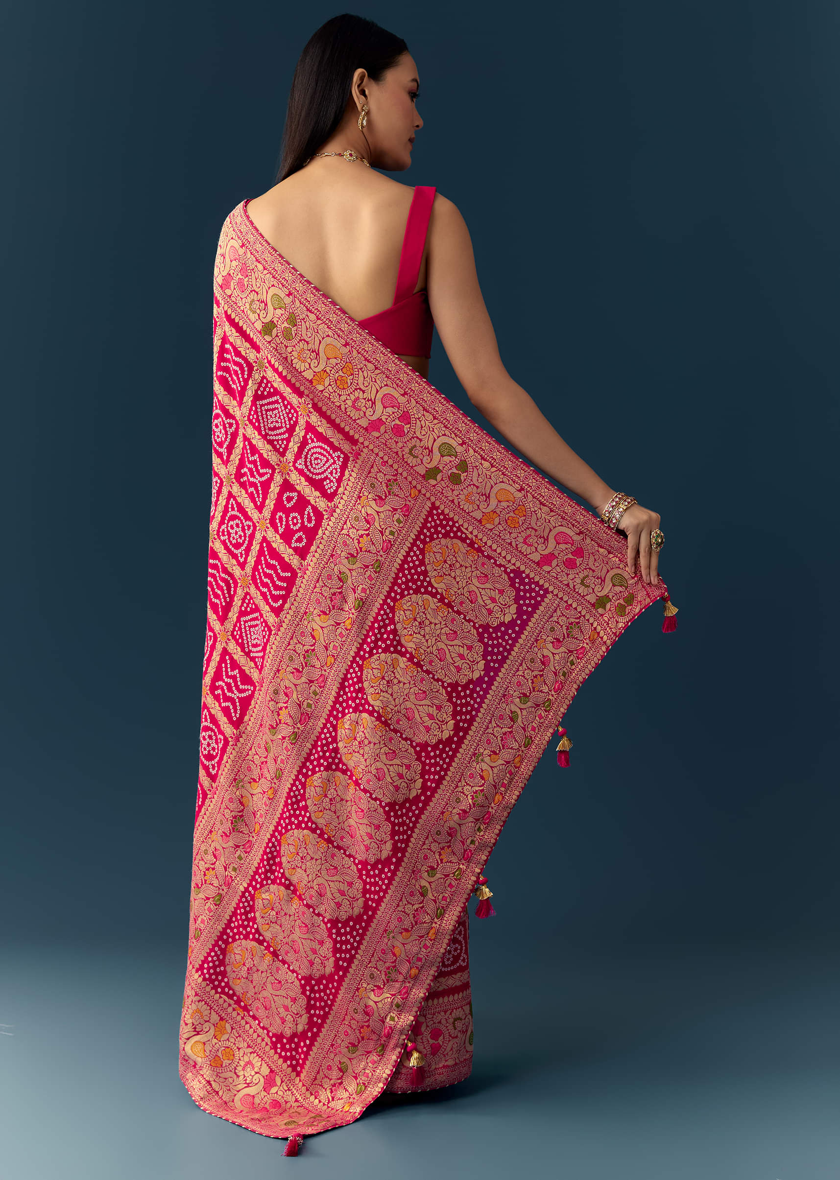 rani-pink-dola-silk-bandhani-woven-saree-with-unstitched-blouse-sg355041-4.jpg