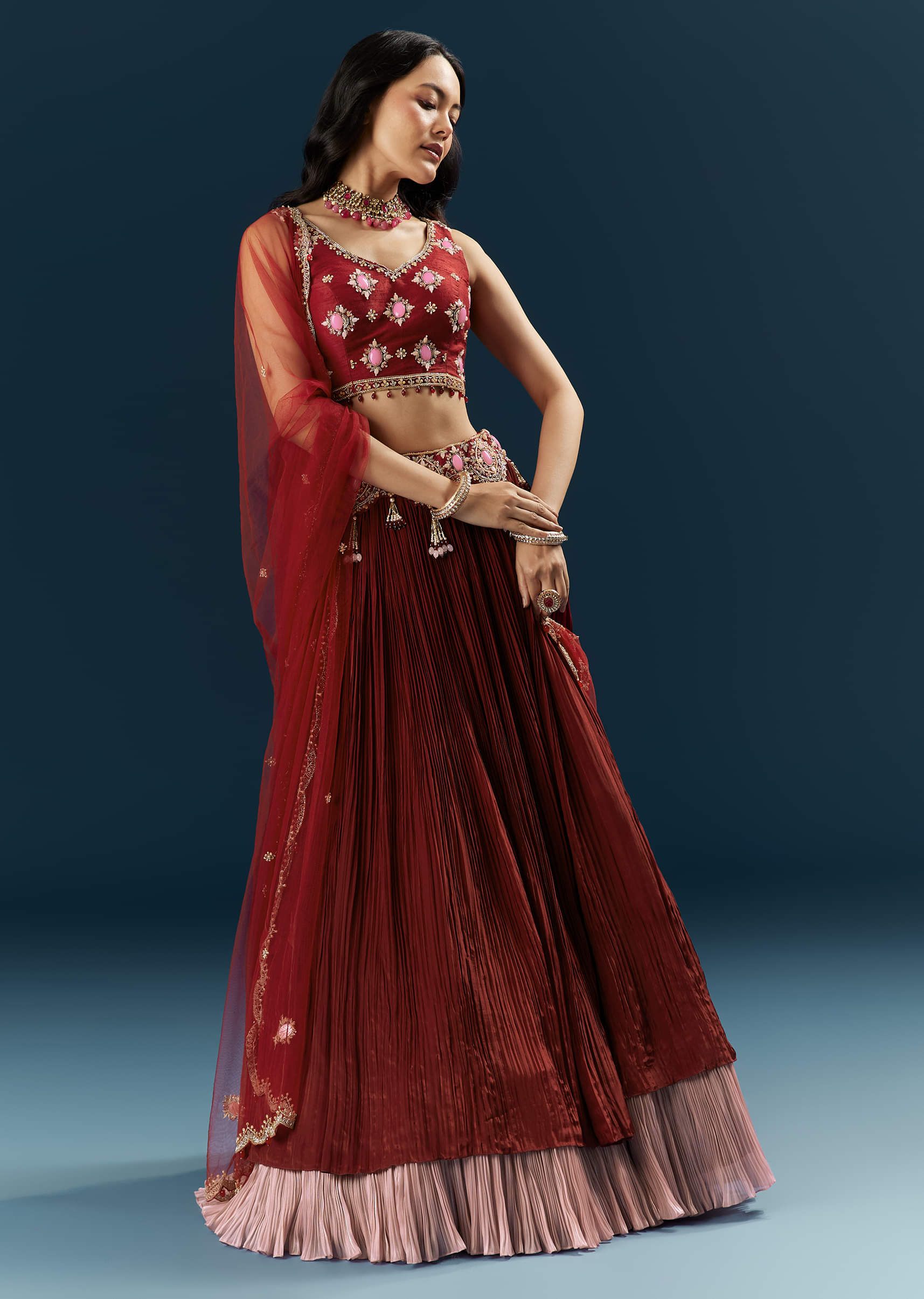 red-crepe-bridesmaid-lehenga-with-stone-work-sg336983-2.jpg
