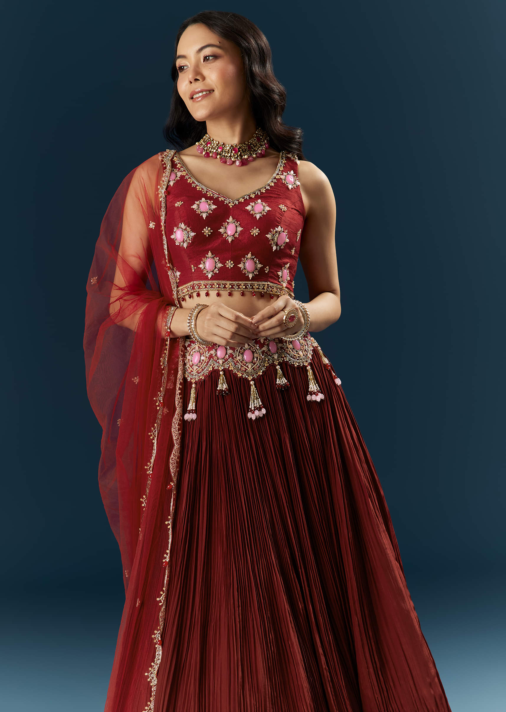 red-crepe-bridesmaid-lehenga-with-stone-work-sg336983-3.jpg