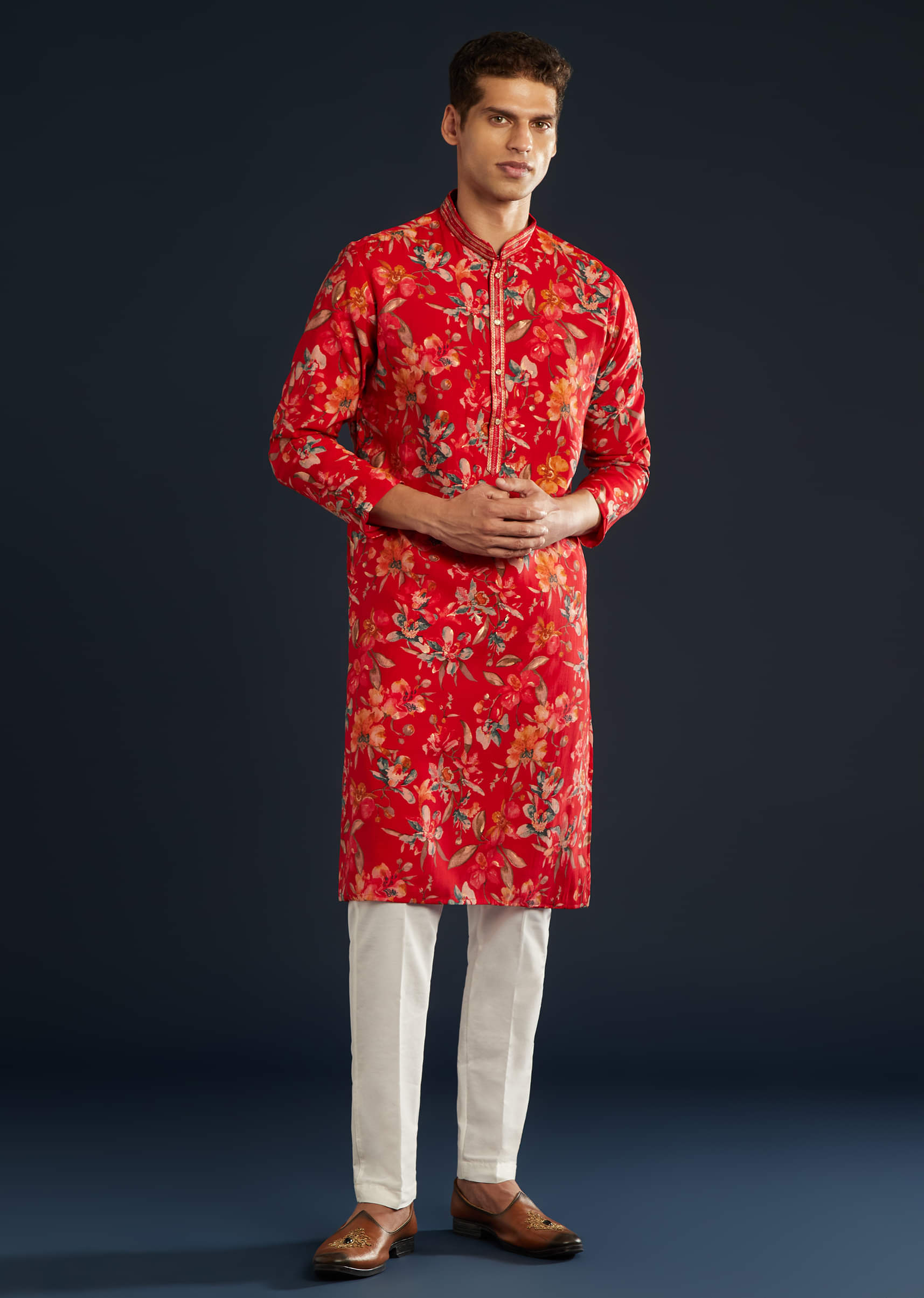 red-mens-silk-kurta-set-with-floral-prints-sg345587-1.jpg