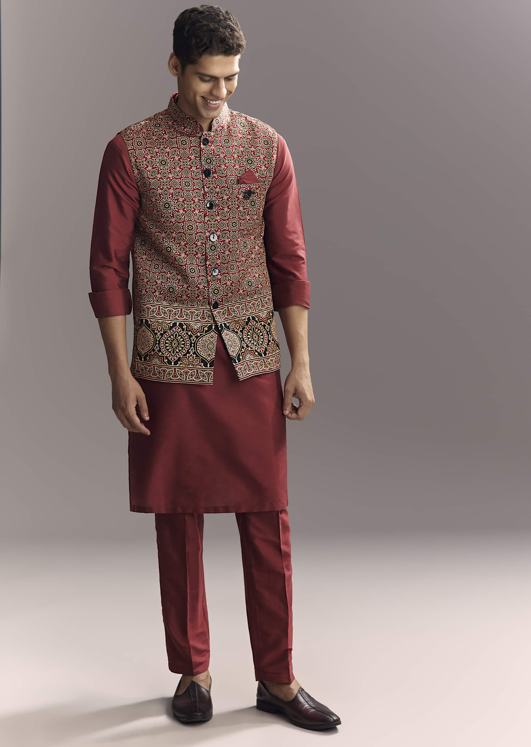 red-silk-kurta-jacket-set-for-men-with-hand-block-ajrakh-print-sg343592-1.jpg