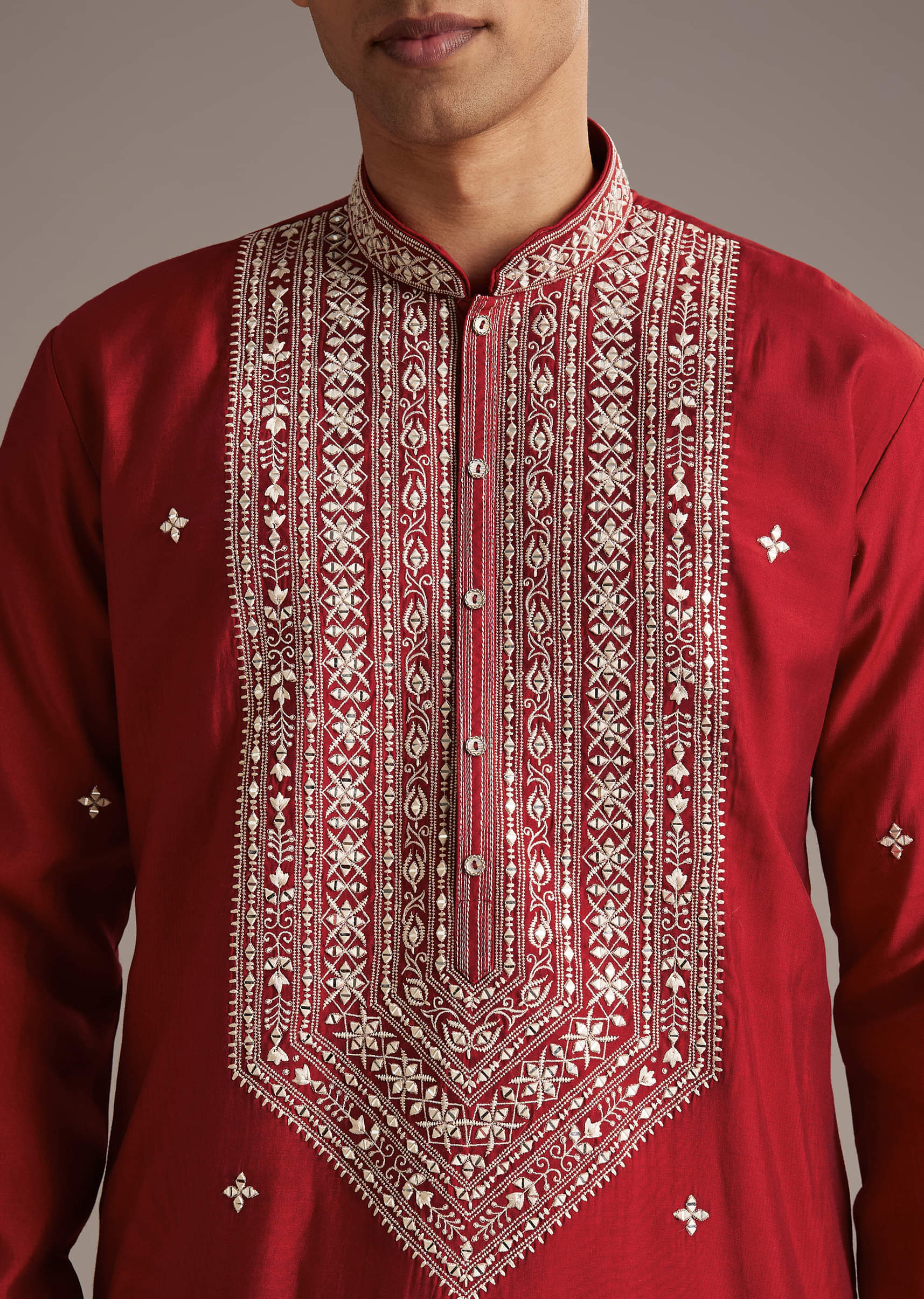 red-silk-kurta-set-for-men-with-mirror-and-thread-work-sg358777-2.jpg