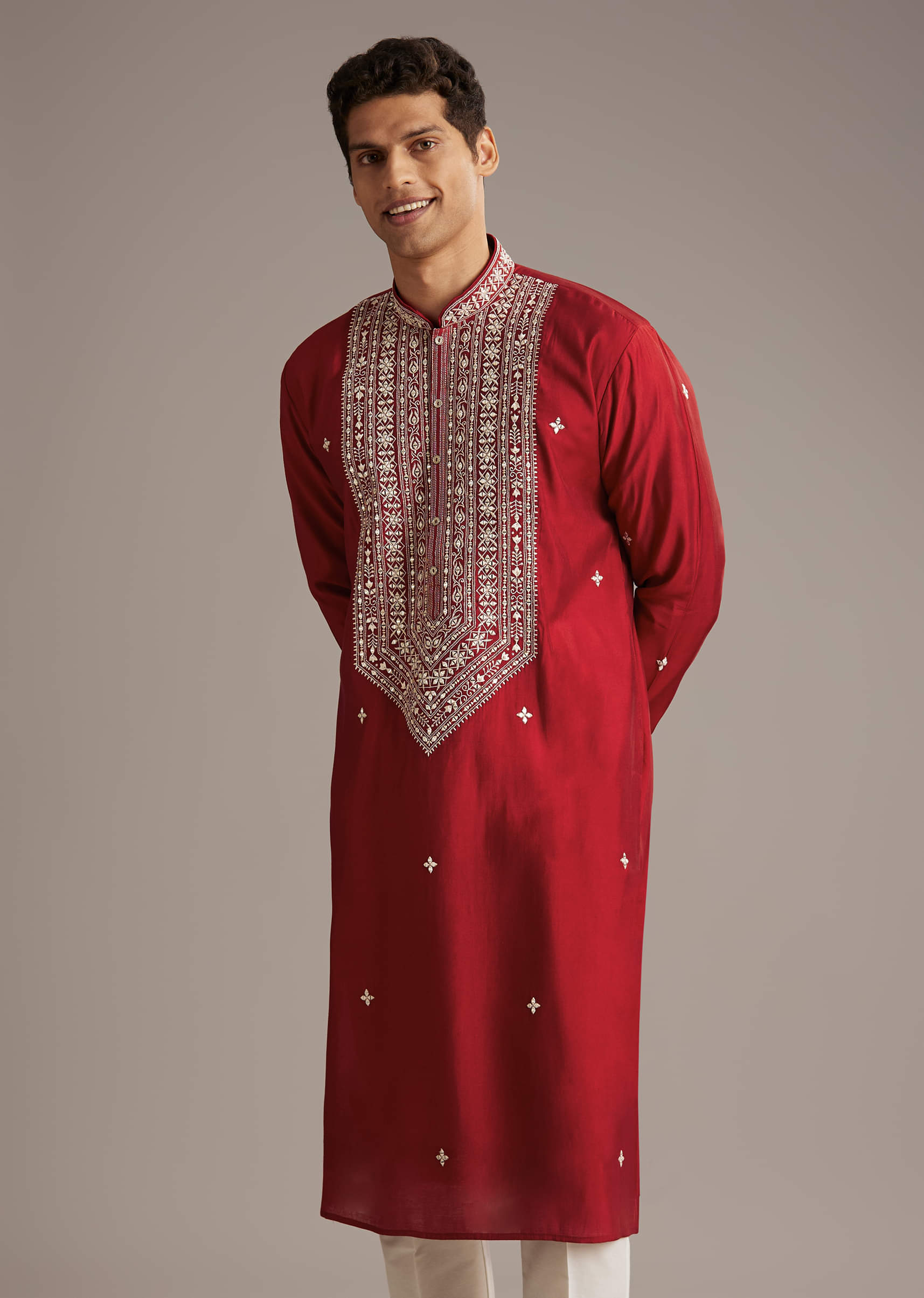 red-silk-kurta-set-for-men-with-mirror-and-thread-work-sg358777-4.jpg