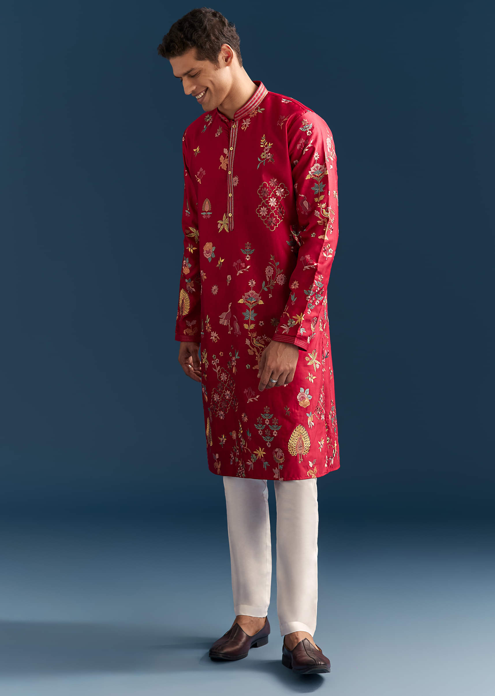 red-silk-kurta-set-for-men-with-thread-embroidery-sg329918-3.jpg