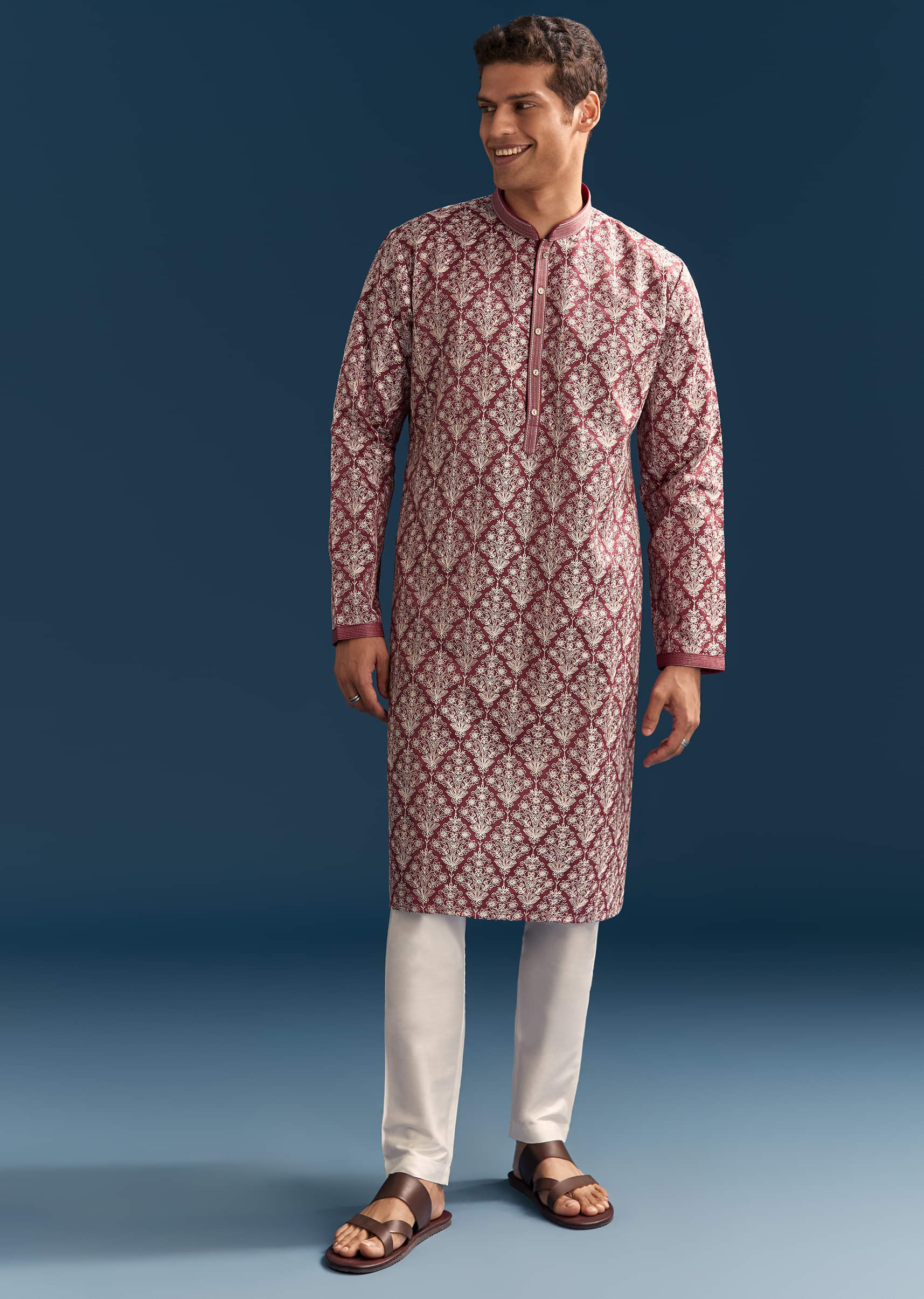 red-silk-printed-kurta-set-for-men-with-thread-embroidery-sg330006-1.jpg