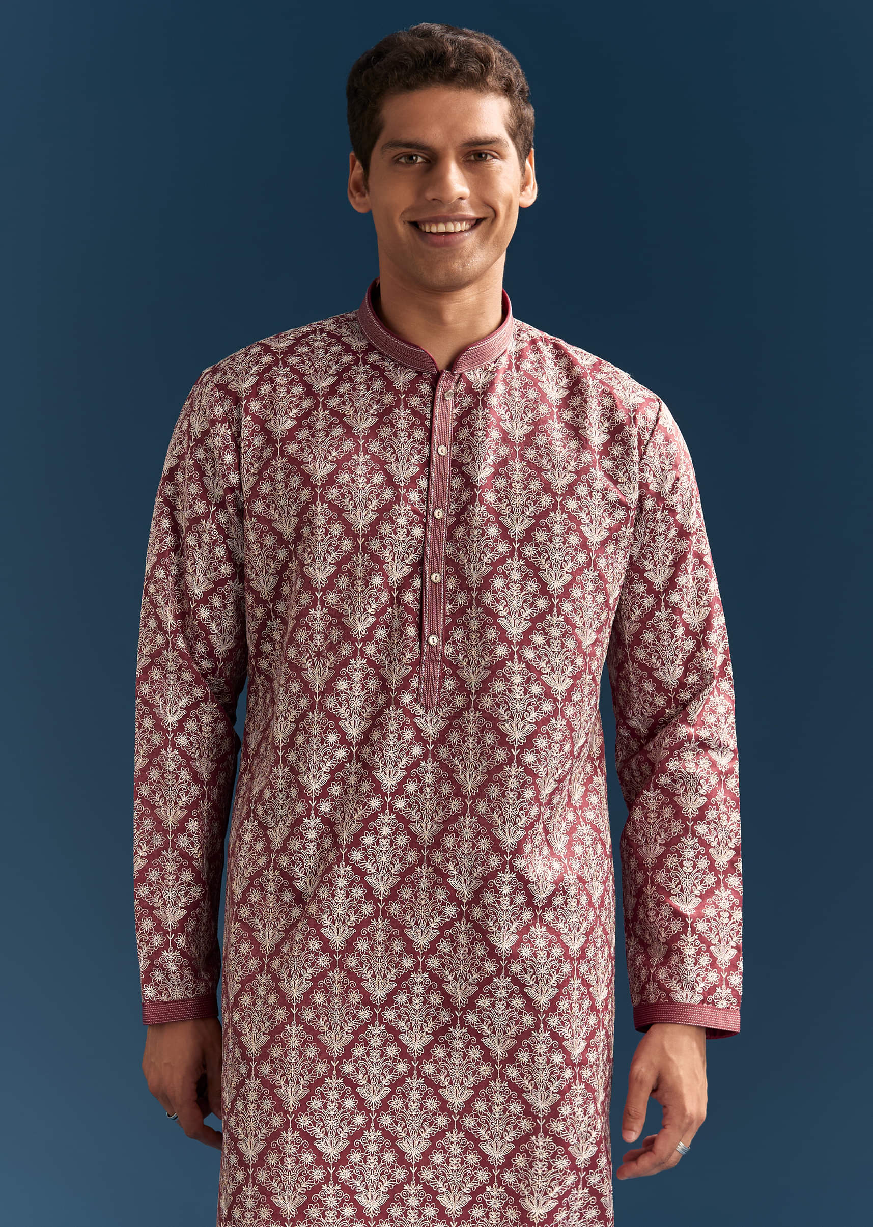 red-silk-printed-kurta-set-for-men-with-thread-embroidery-sg330006-4.jpg