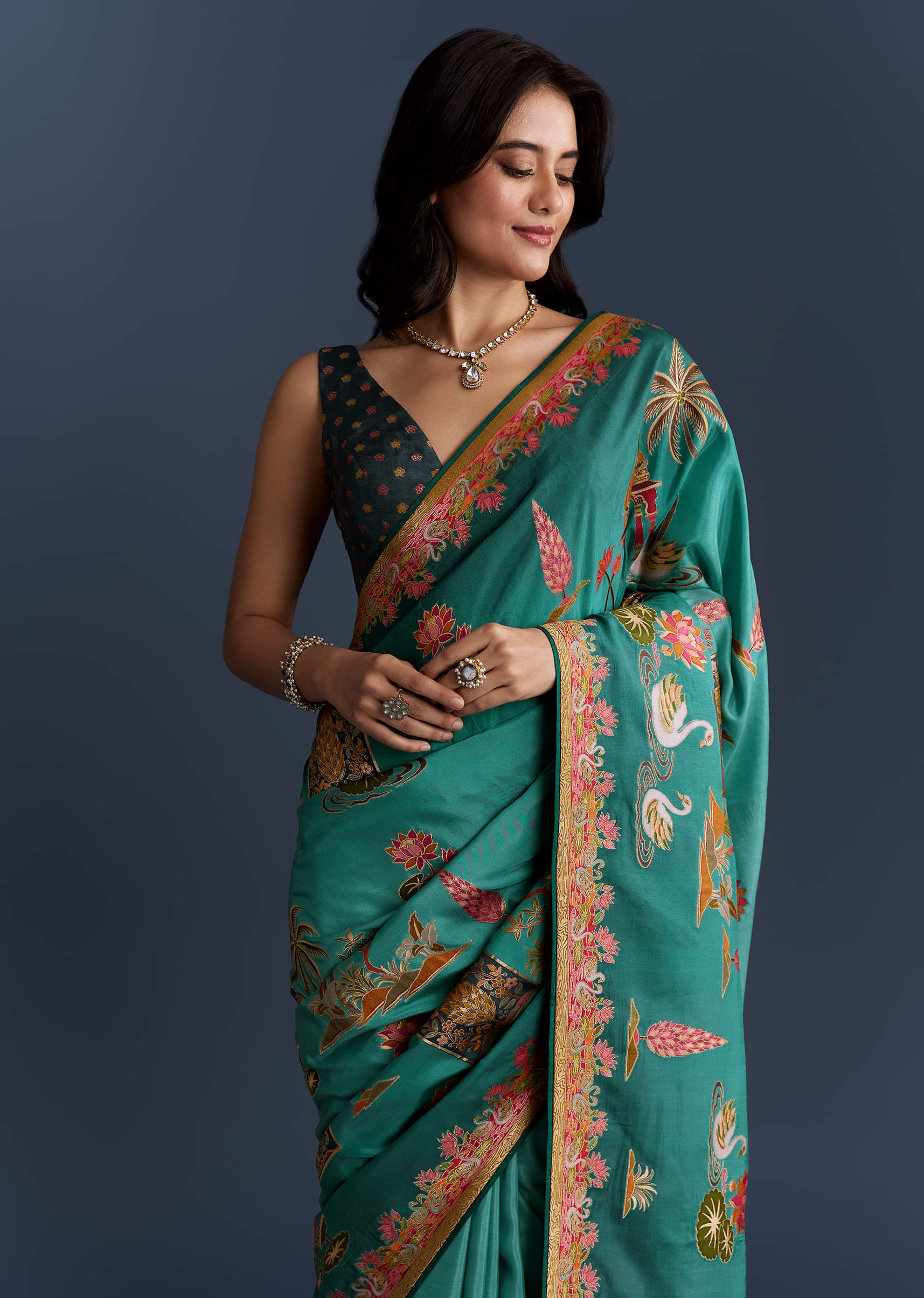 teal-blue-dola-silk-saree-with-nature-motifs-and-embroidery-sg349810-5.jpg