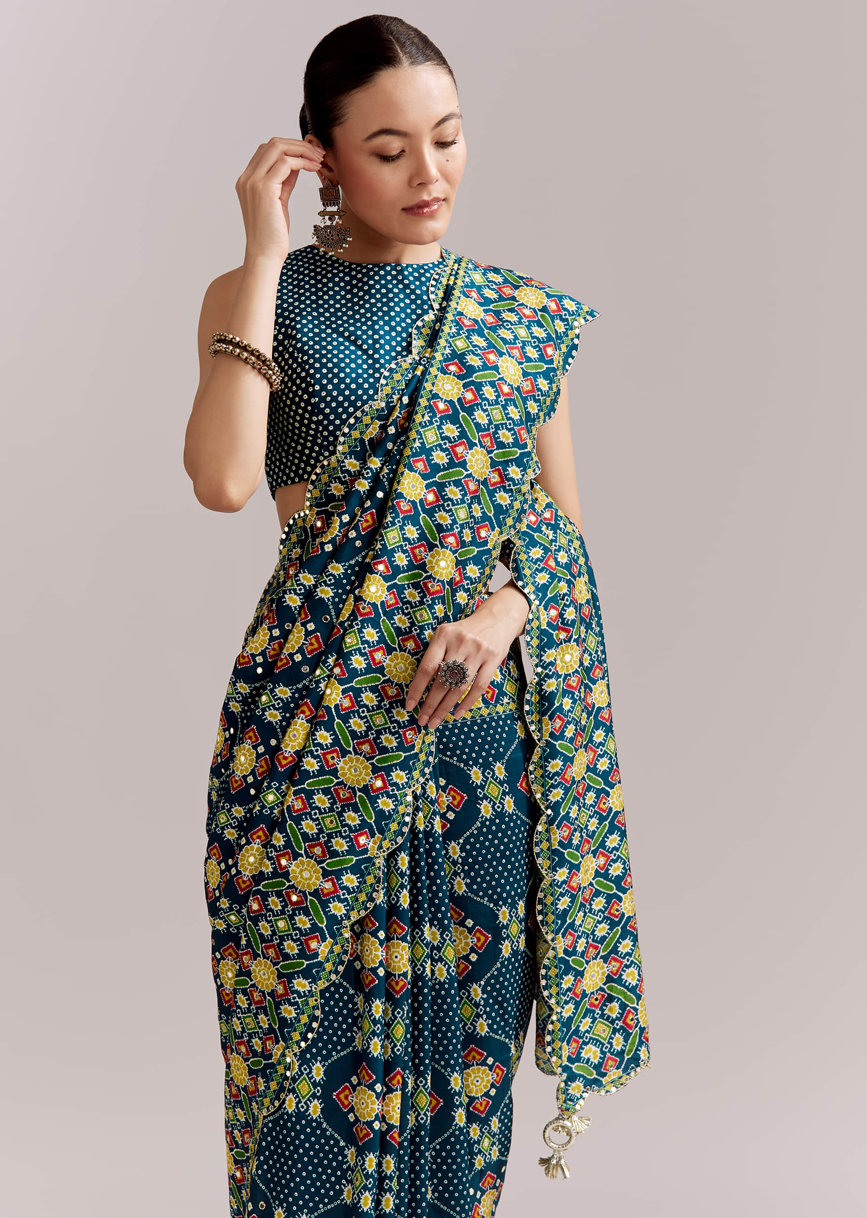 teal-blue-satin-saree-with-ajrakh-print-and-scallop-gota-zari-border-sg351941-5.jpg