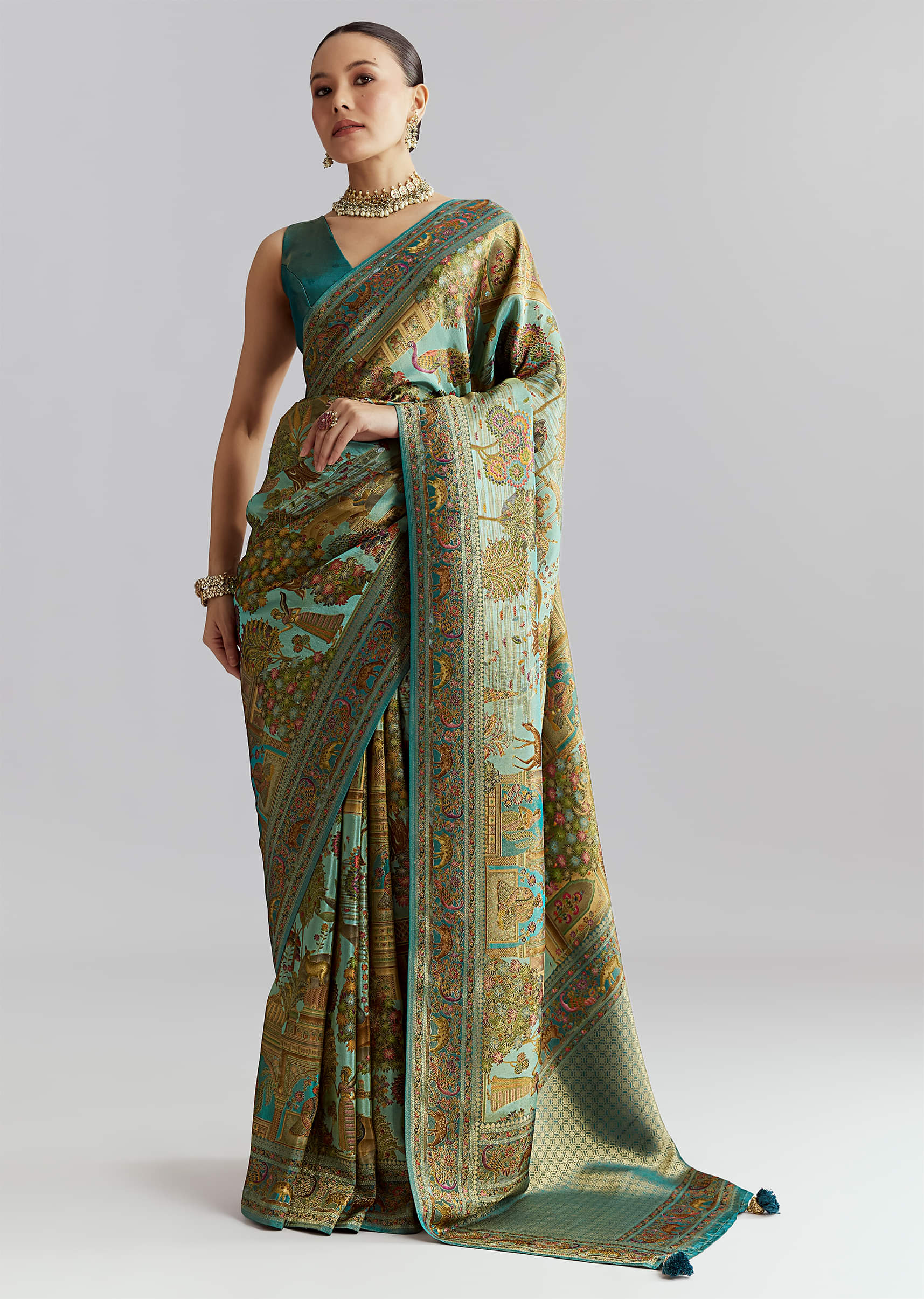 teal-blue-satin-silk-woven-saree-with-digital-historical-print-sg350698-3.jpg