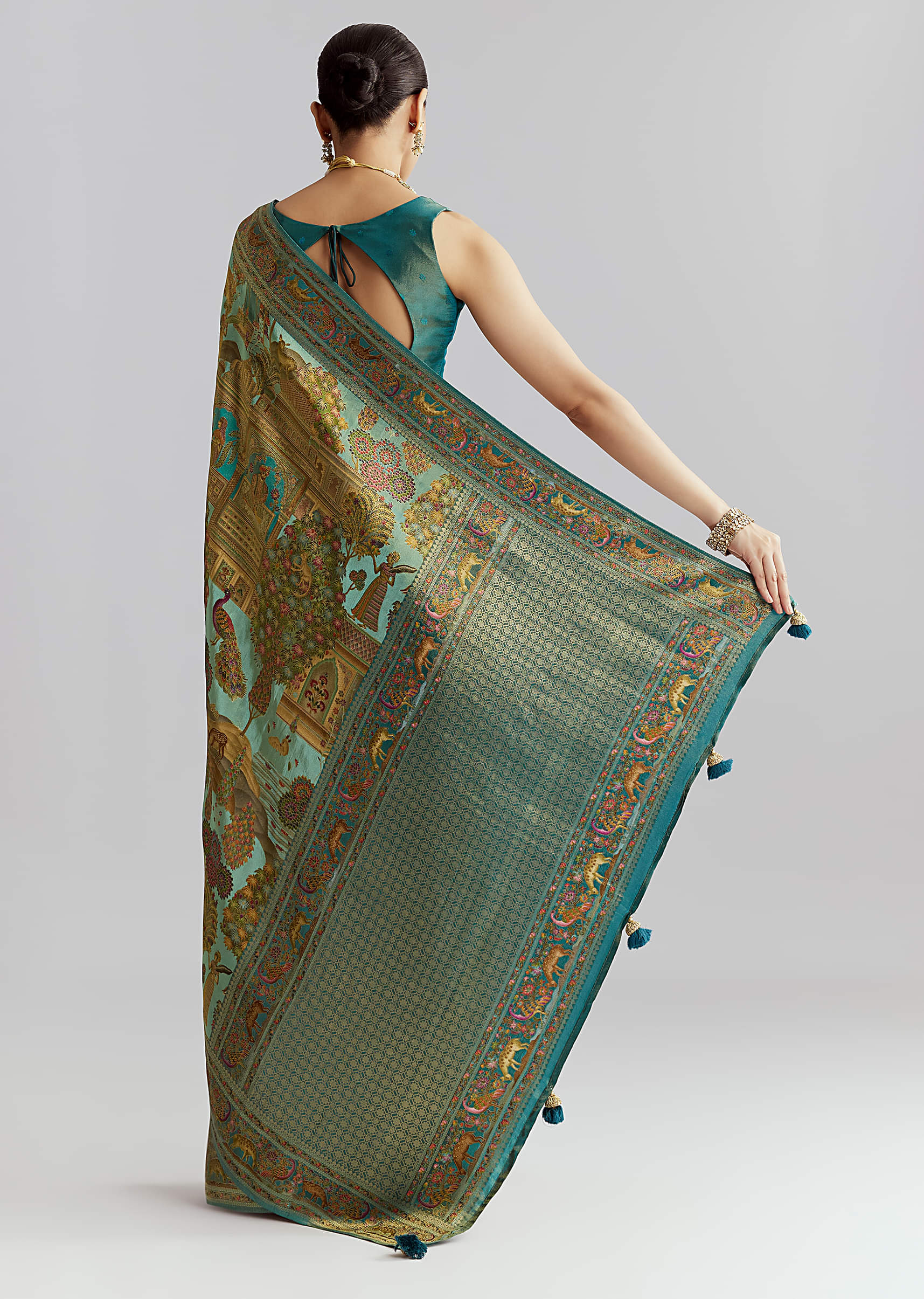 teal-blue-satin-silk-woven-saree-with-digital-historical-print-sg350698-4.jpg
