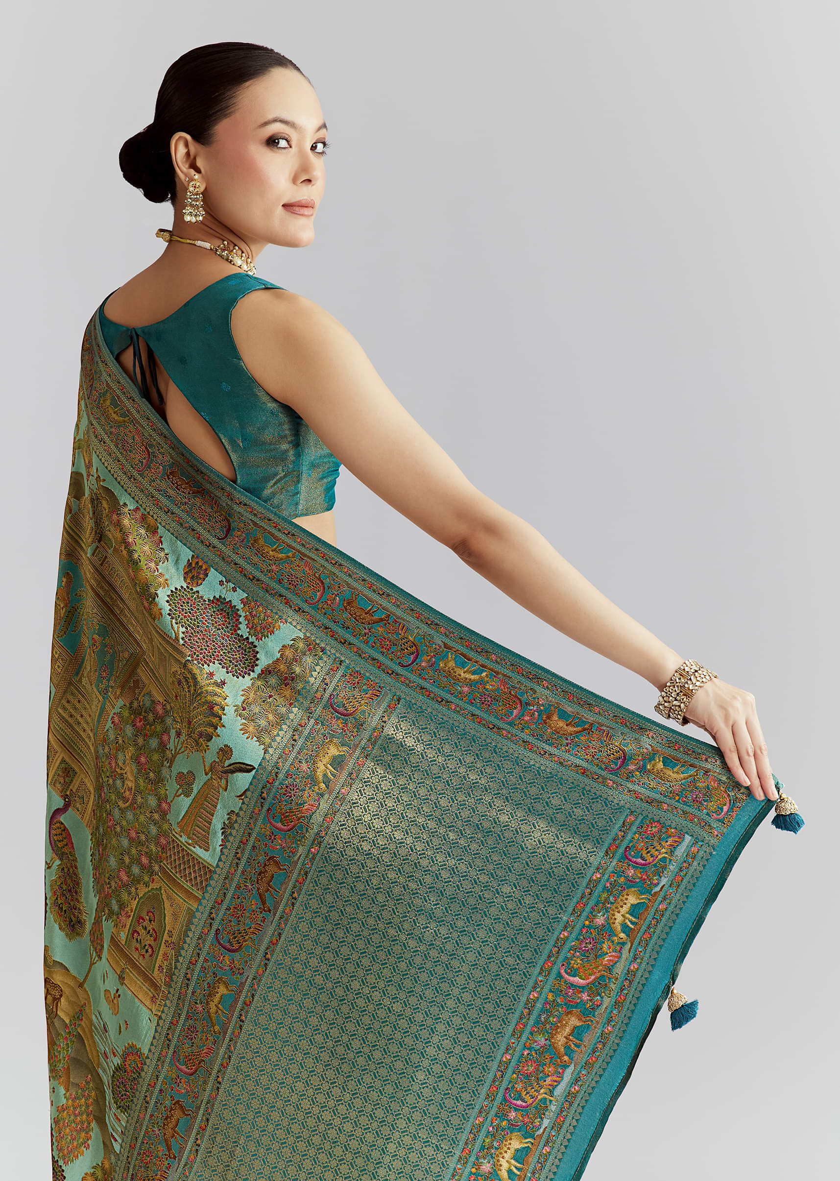 teal-blue-satin-silk-woven-saree-with-digital-historical-print-sg350698-6.jpg