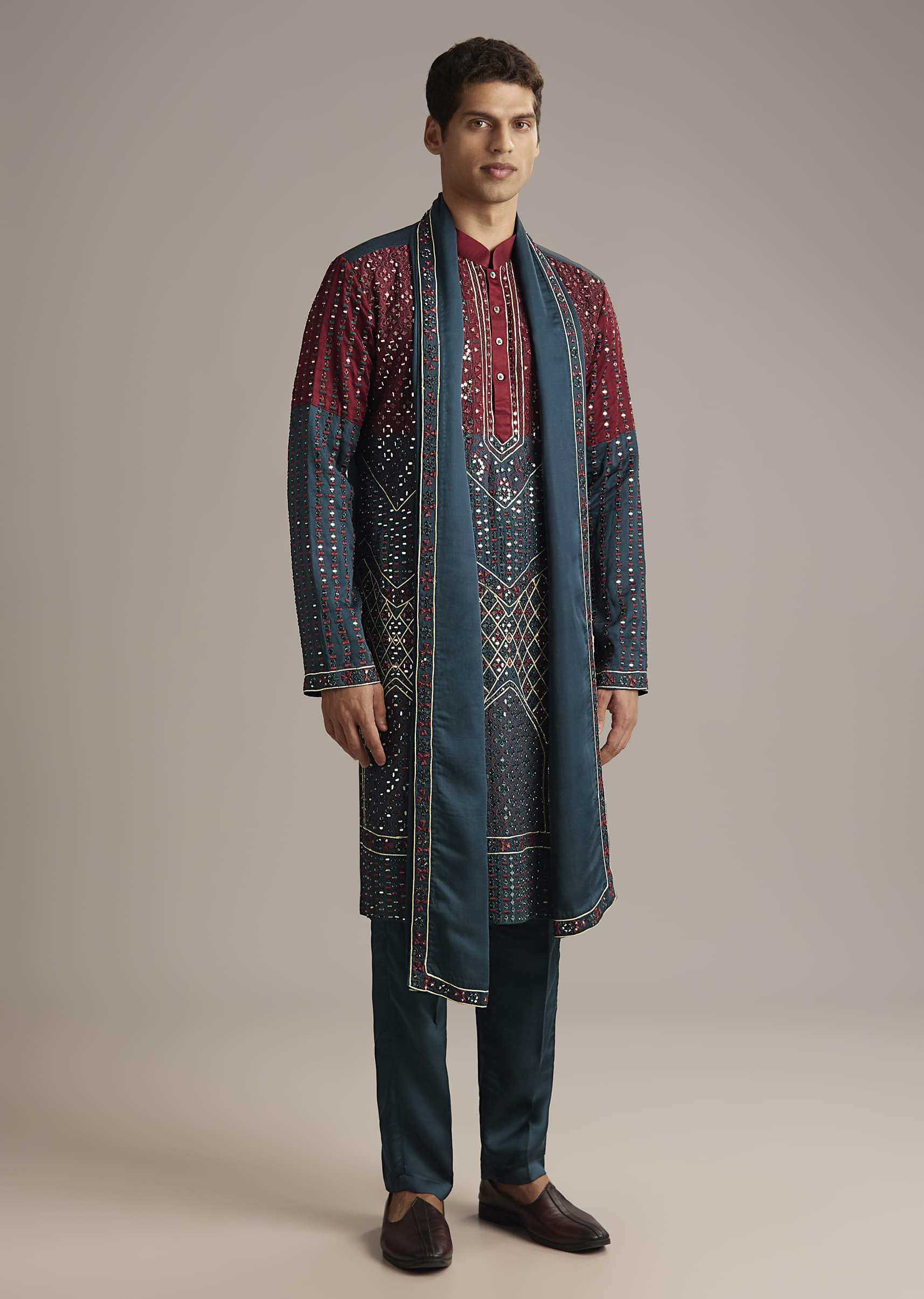 teal-linen-kurta-set-for-men-with-mirror-work-sg321580-1.jpg