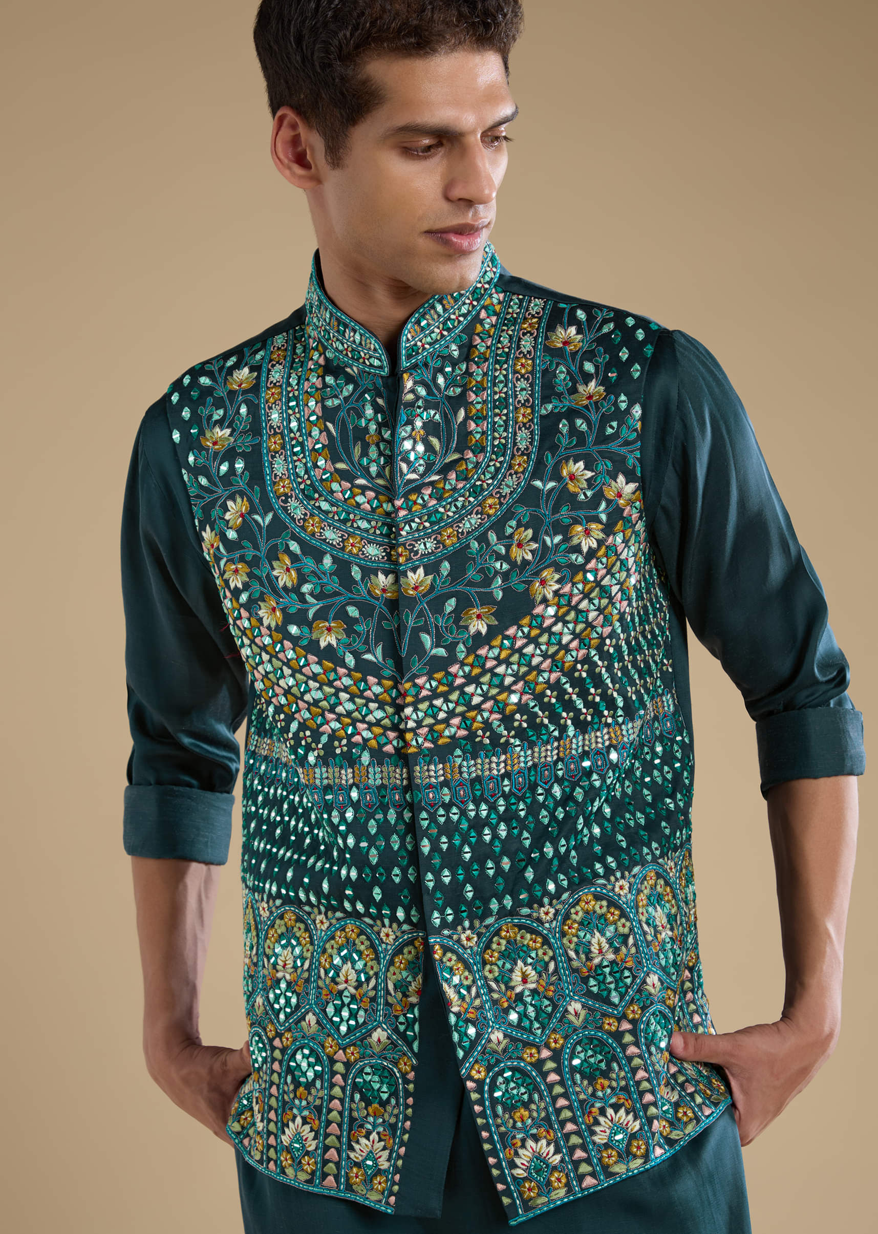 teal-silk-jacket-kurta-set-with-mirror-work-sg333060-2.jpg