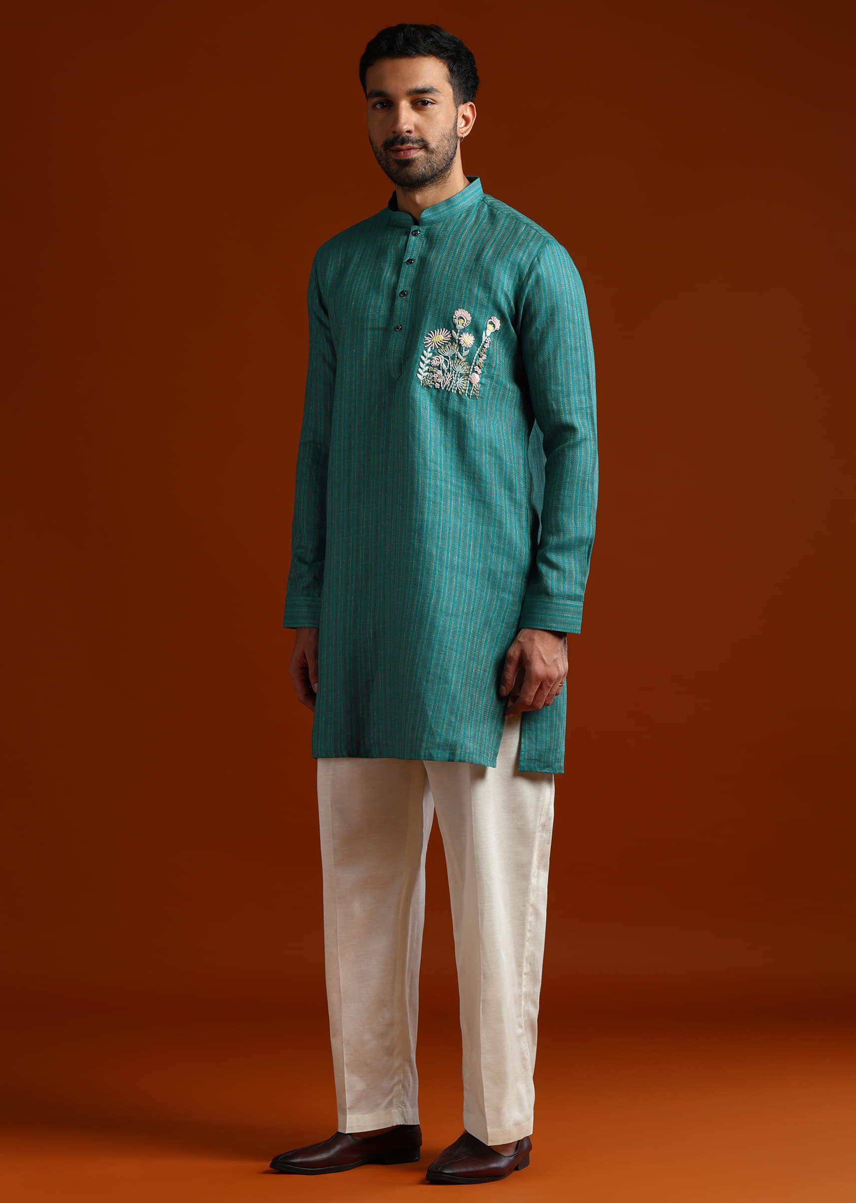 teal-textured-kurta-set-for-men-with-thread-embroidery-sg321628-3.jpg