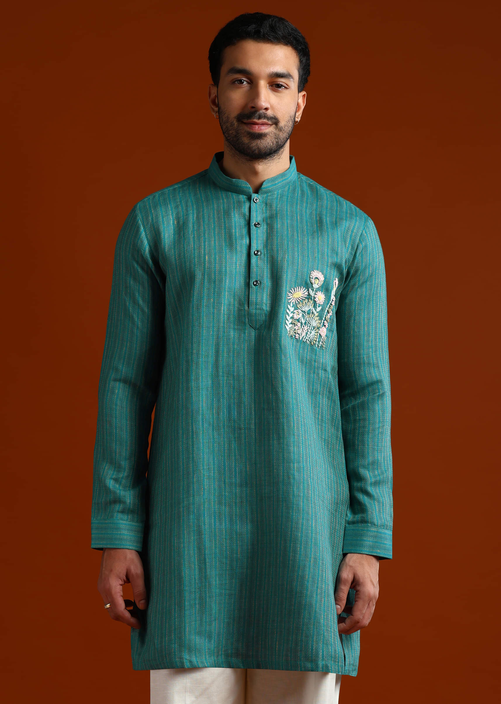 teal-textured-kurta-set-for-men-with-thread-embroidery-sg321628-4.jpg