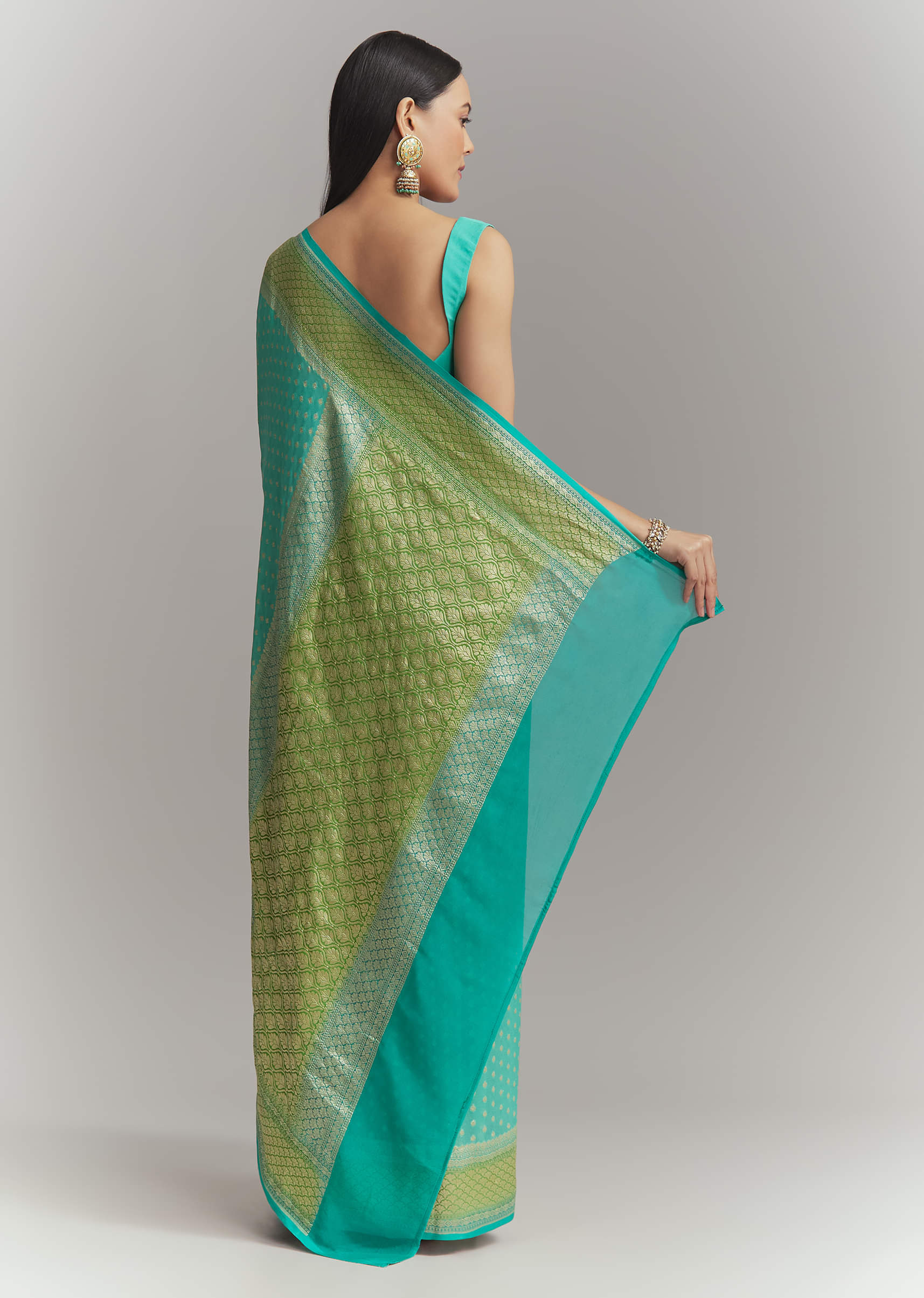 turquoise-georgette-woven-saree-with-parrot-green-contrast-work-sg342148-4.jpg