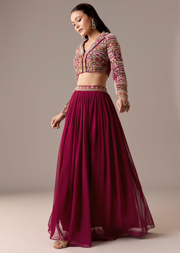 A Wine Bridesmaid Lehengas Sets